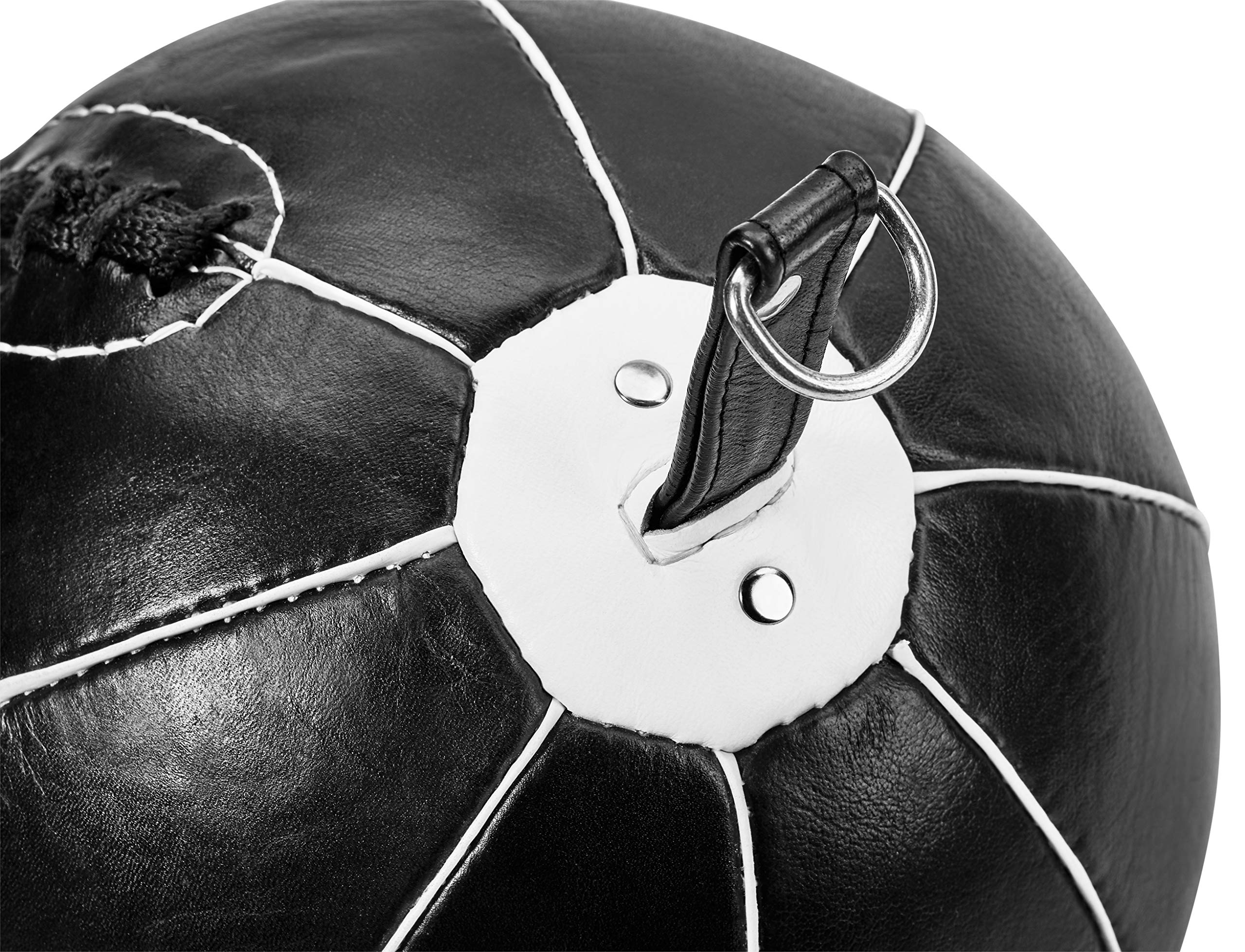 Bad Company Doppelendball aus Leder inkl. elastischen Spanngurten I 25 cm Durchmesser I Boxball für das Reflex- und Boxtraining