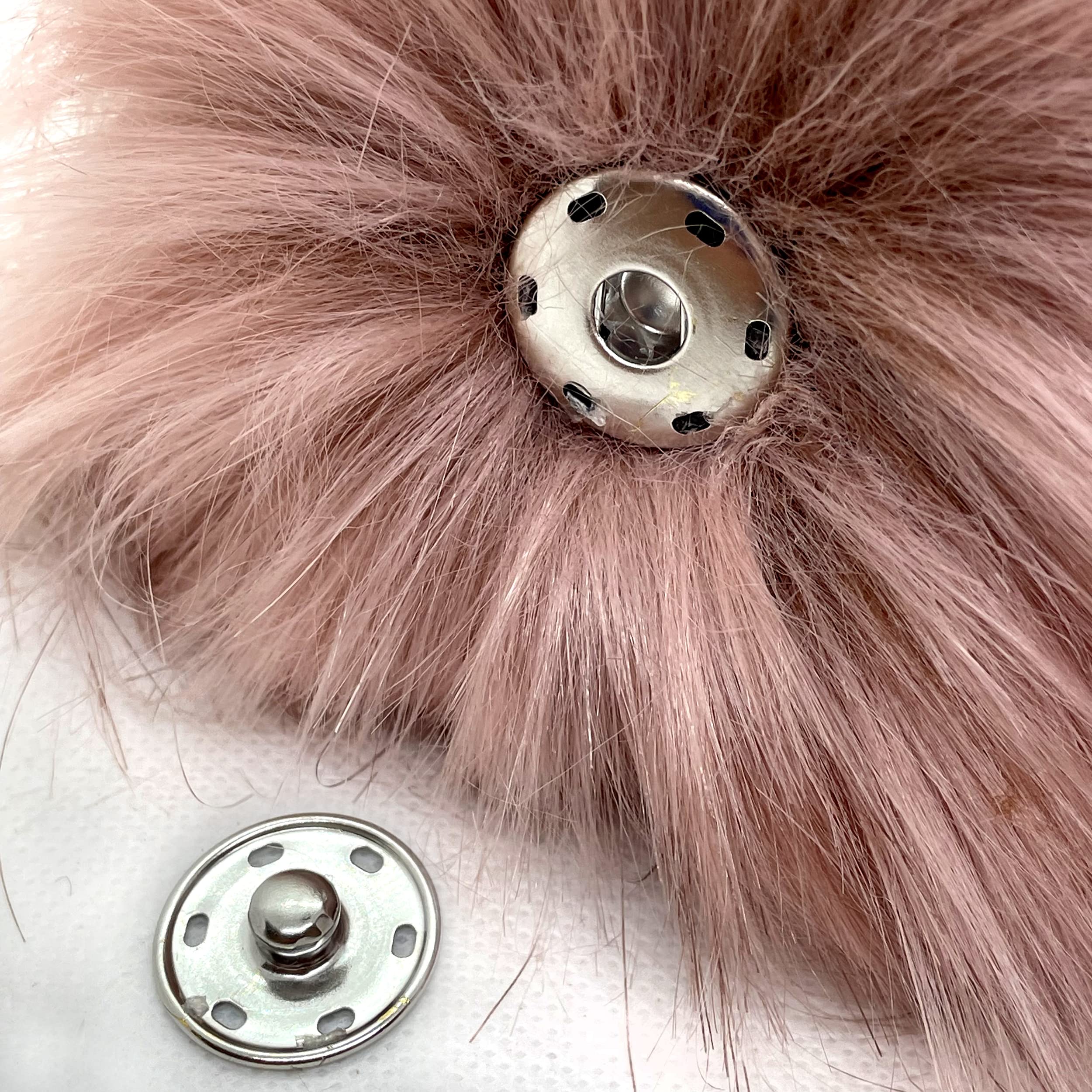 Wohnkult Set di 3 pompon in pelliccia sintetica grigio chiaro + grigio + grigio scuro pelliccia 10-12 cm con pompon
