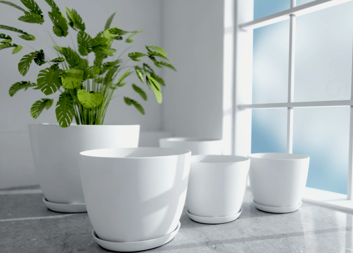 Amazon.com : Utopia Home Plant Pots Indoor with Drainage Holes  Set of 5  White Plastic Flower Pots (7/6.6/6/5.3/4.8 Inch)  Modern Planters for Indoor  Plants, Room & Office Dcor, Great Stocking