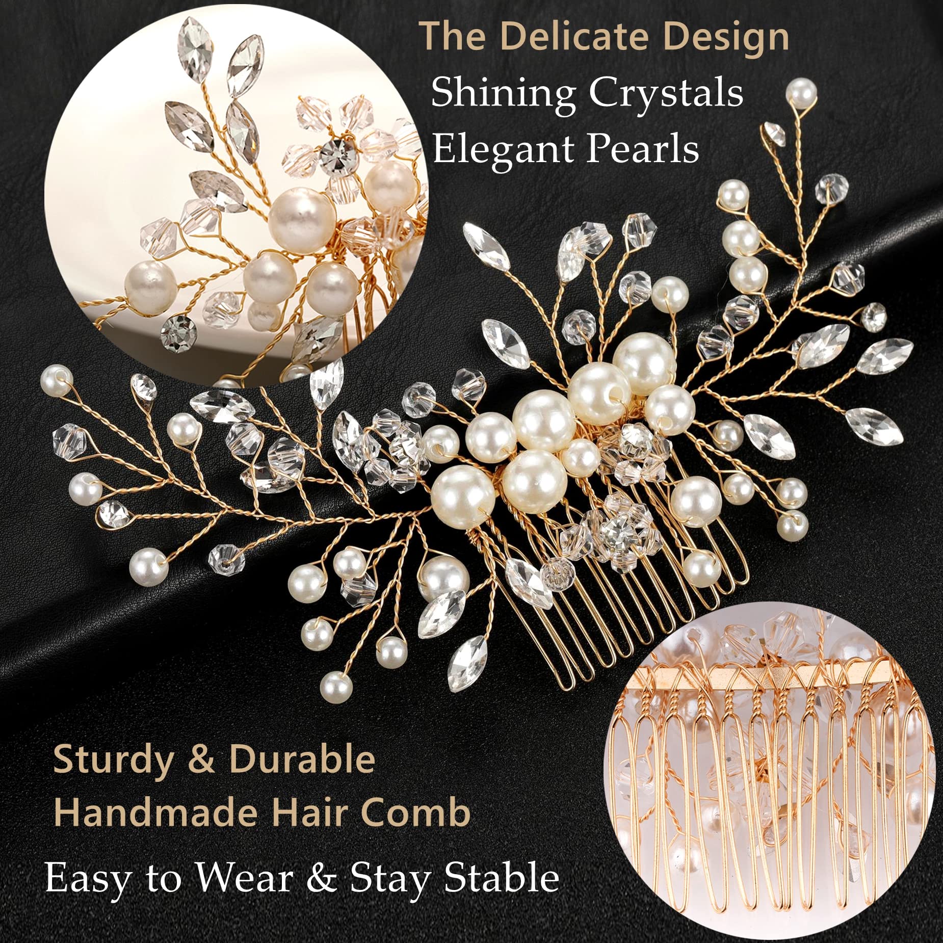 Amazon.com : ULTIMUTE Hair Comb and 4 Pins Bridal Hair  display picture 1