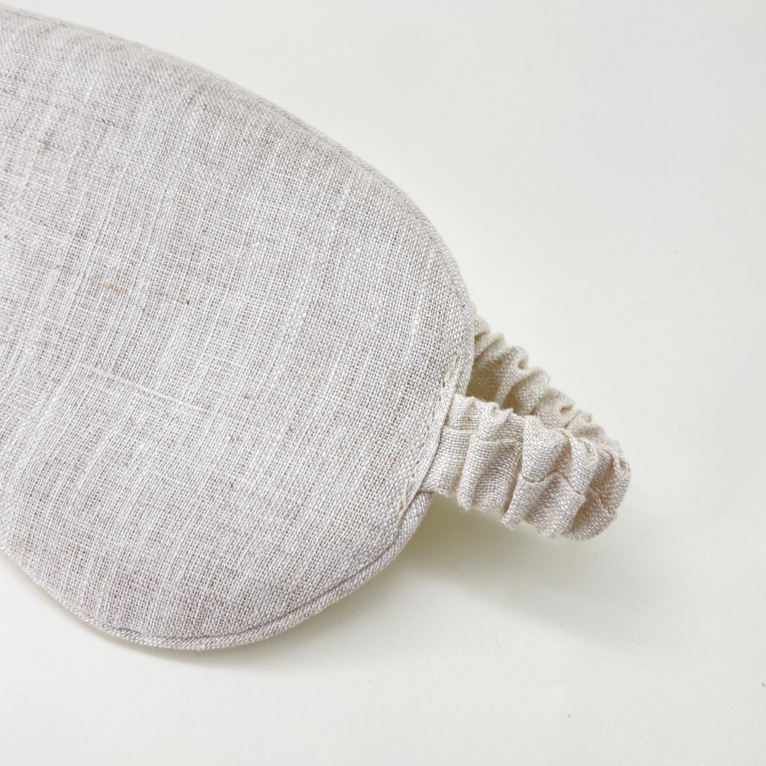 Pure Linen Eye Mask, 100% Linen Eye Mask for Girls,Travel Breathable Sleep Mask,Adjustable Strap, Hypoallergenic, Cooling with Travel Bag Gift Package(Oat)