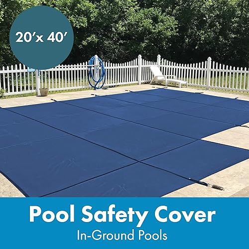Vista 74 de WaterWarden Cubierta de seguridad sólida para alberca enterrada, cumple F1346 de la ASTM según UL, triple costura, con accesorios, 16 x 40 pies