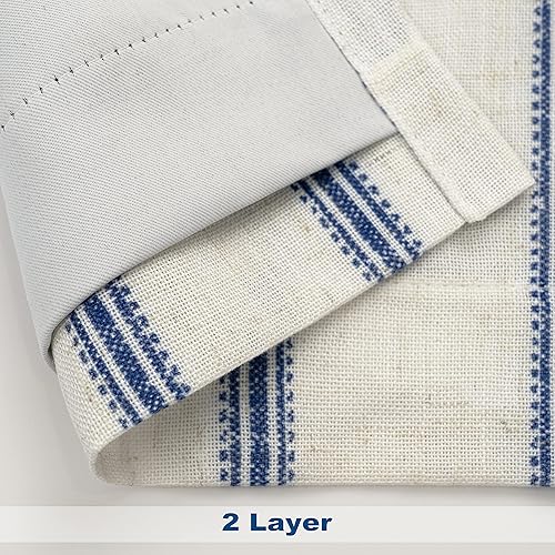 Vista 136 de DriftAway Cortinas opacas de mezcla de lino de 63 pulgadas de largo para dormitorio, cortinas de lino con estampado de rayas verticales, con Gris