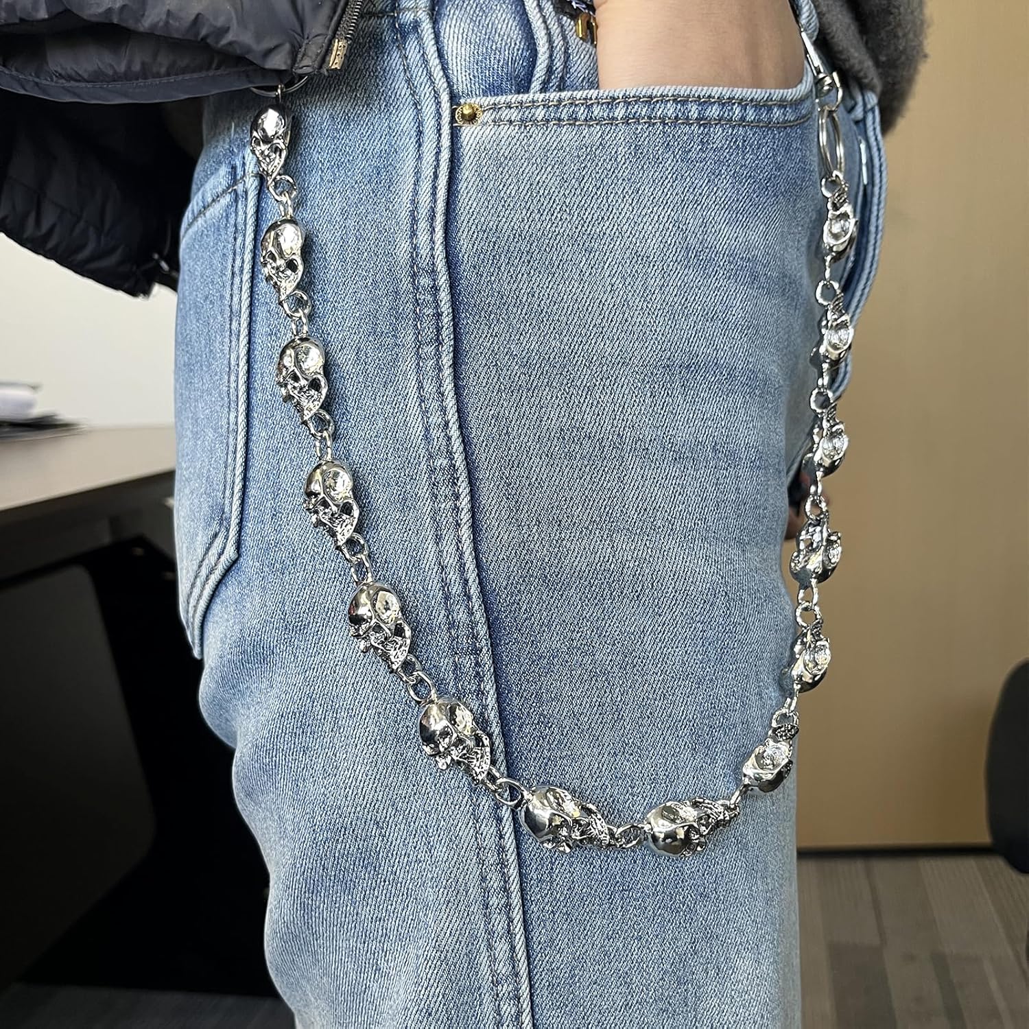 Wallet Chain - Wallet Chains for Men Women, Punk Trousers Pants Chain for Biker Heavy Chain Belt Goth Accessories - Image 4