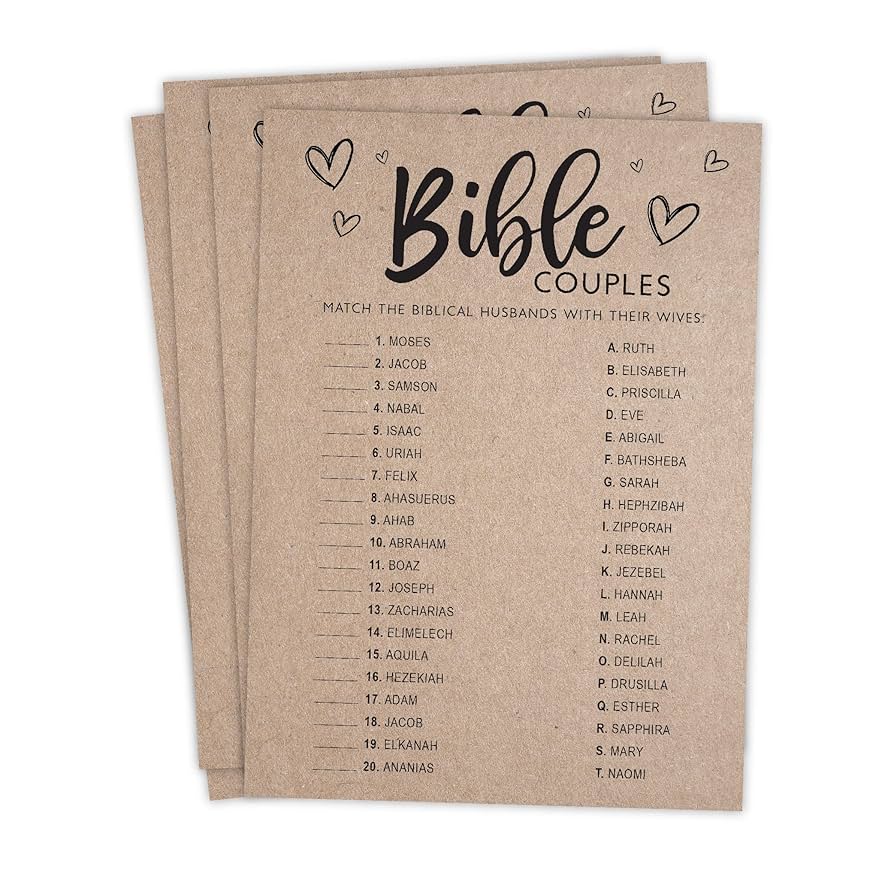 Amazon.com: Your Main Event Prints Bridal Shower Games, Fun Activities, Kraft Minimalist Style (Bible Couples Game) : Home & Kitchen amazon-com-your-main-event-prints-bridal-shower-games-fun-activities-kraft-minimalist-style-bible-couples-game-home-kitchen