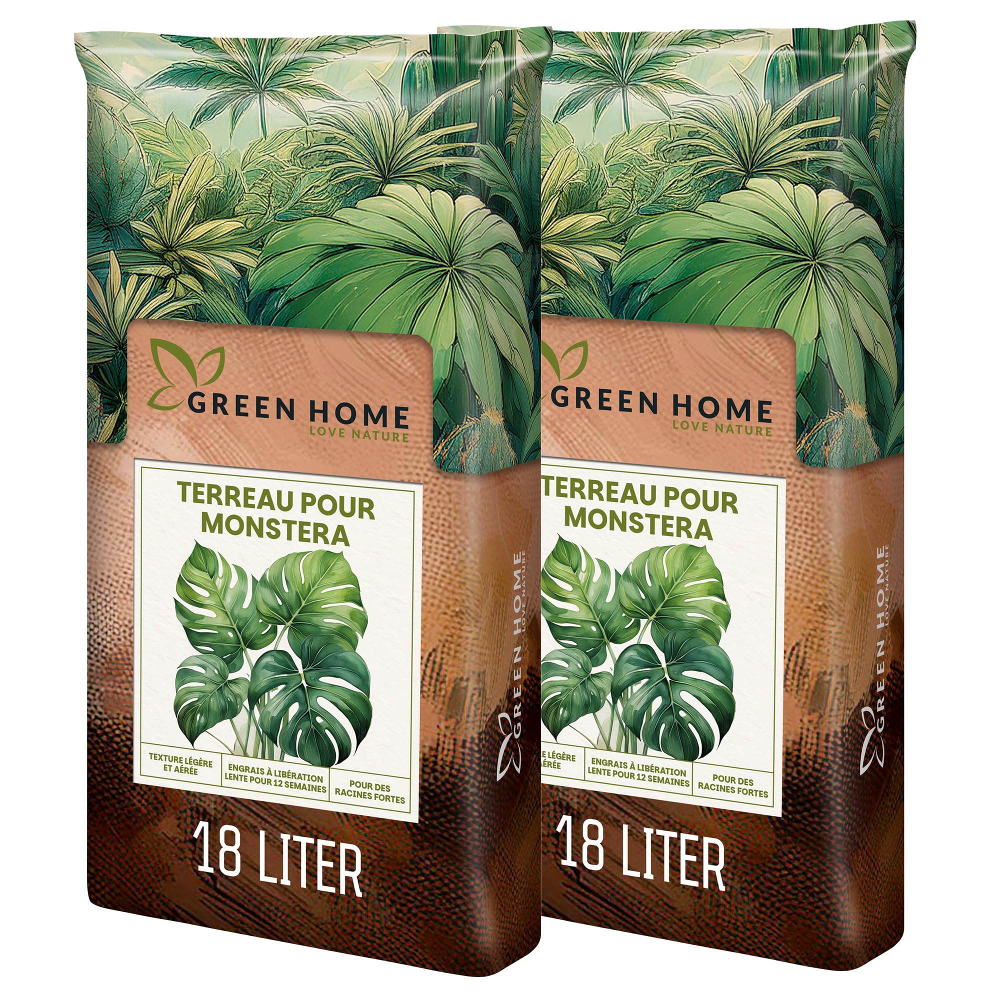 Green Home Terreau Aroid 36L – Substrat spécial Monstera, Philodendron & Plantes Tropicales – Terreau avec Perlite pour Un Drainage Optimal