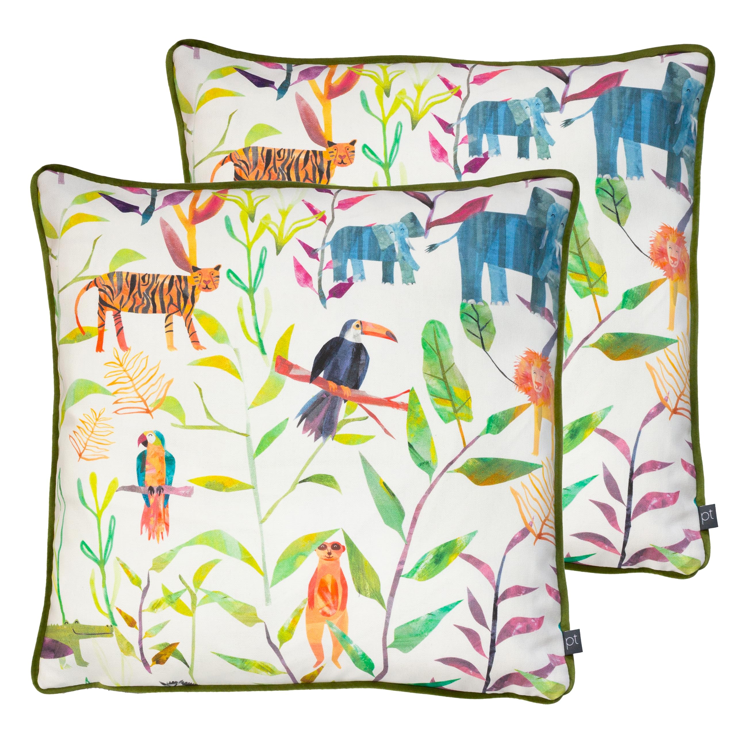 Prestigious Textiles Hide + Seek Kids Feather Filled Cushion - Twin Pack, Candyfloss, 43 x 43cm