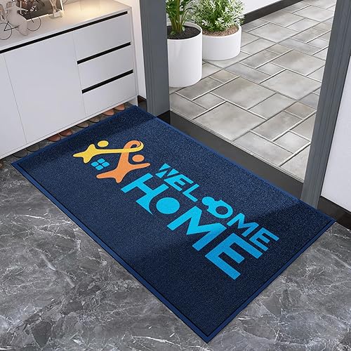 Alfombra comercial personalizada de 2 x 3 pies, logotipo personalizado, color, texto, tamaño, tapete de bienvenida para entrada de negocios,