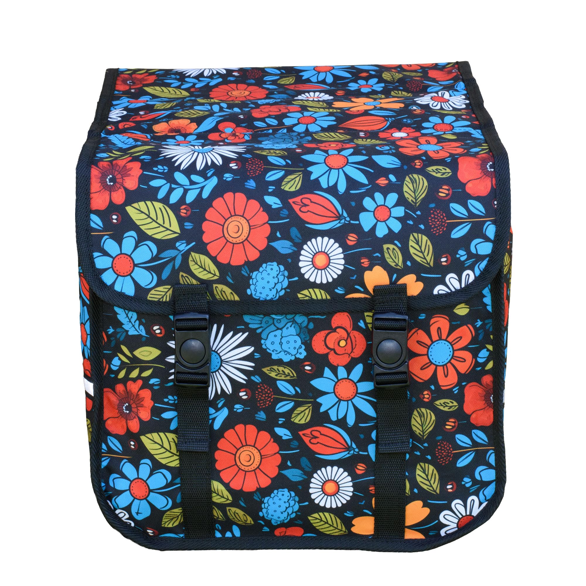 Classic CE - Double Sacoche de vélo de 26 L résistante à l'eau pour Porte-Bagages arrière, pour trajets Quotidiens et Shopping (Florale)