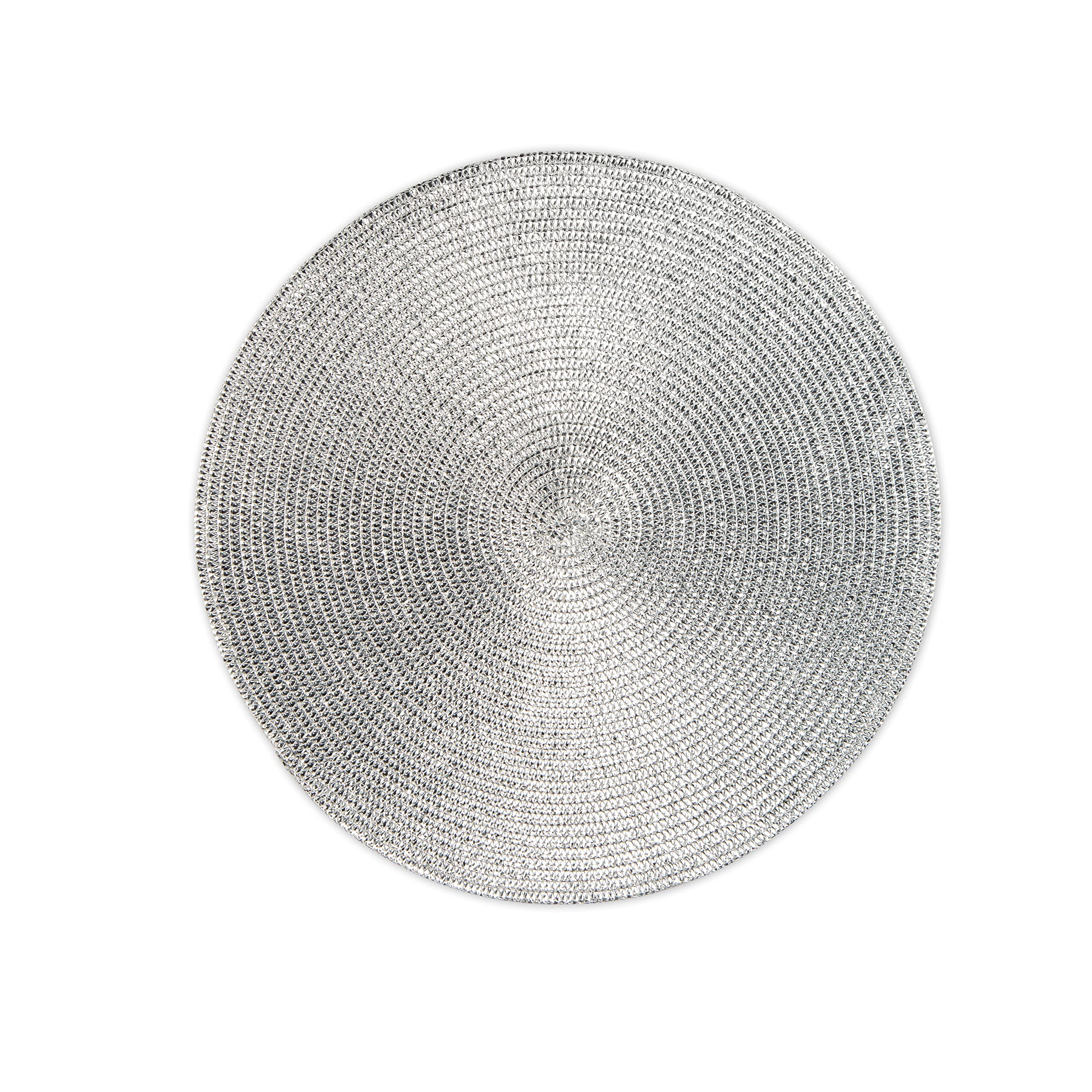 Excelsa 6er Set Platzset rund Ø 36 cm Polypropylen Silber
