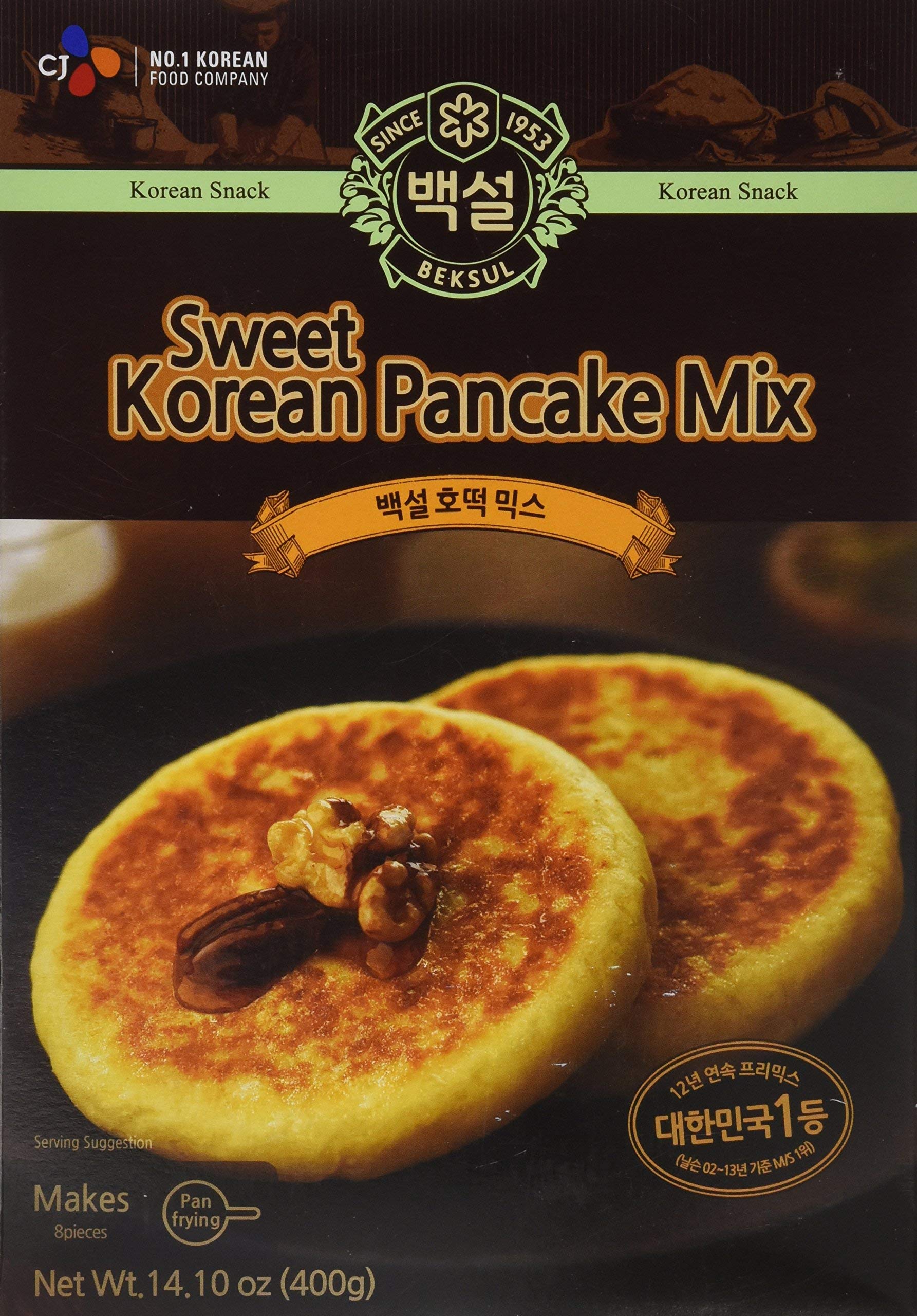 Korean Sweet Pancake Mix, Hotteok (14.10 oz) By Beksul (Original, 1 Pack) - SET OF 10