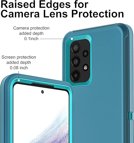 Miniatura 2 de Funda para Galaxy A53 5G con 2 piezas de película nano a prueba de explosiones, 3 en 1, cuerpo completo, a prueba de golpes, funda de protección