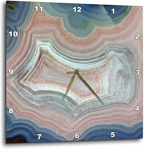 Reloj de pared 3D rosa con bandas de ágata azul, 15 "x 15"