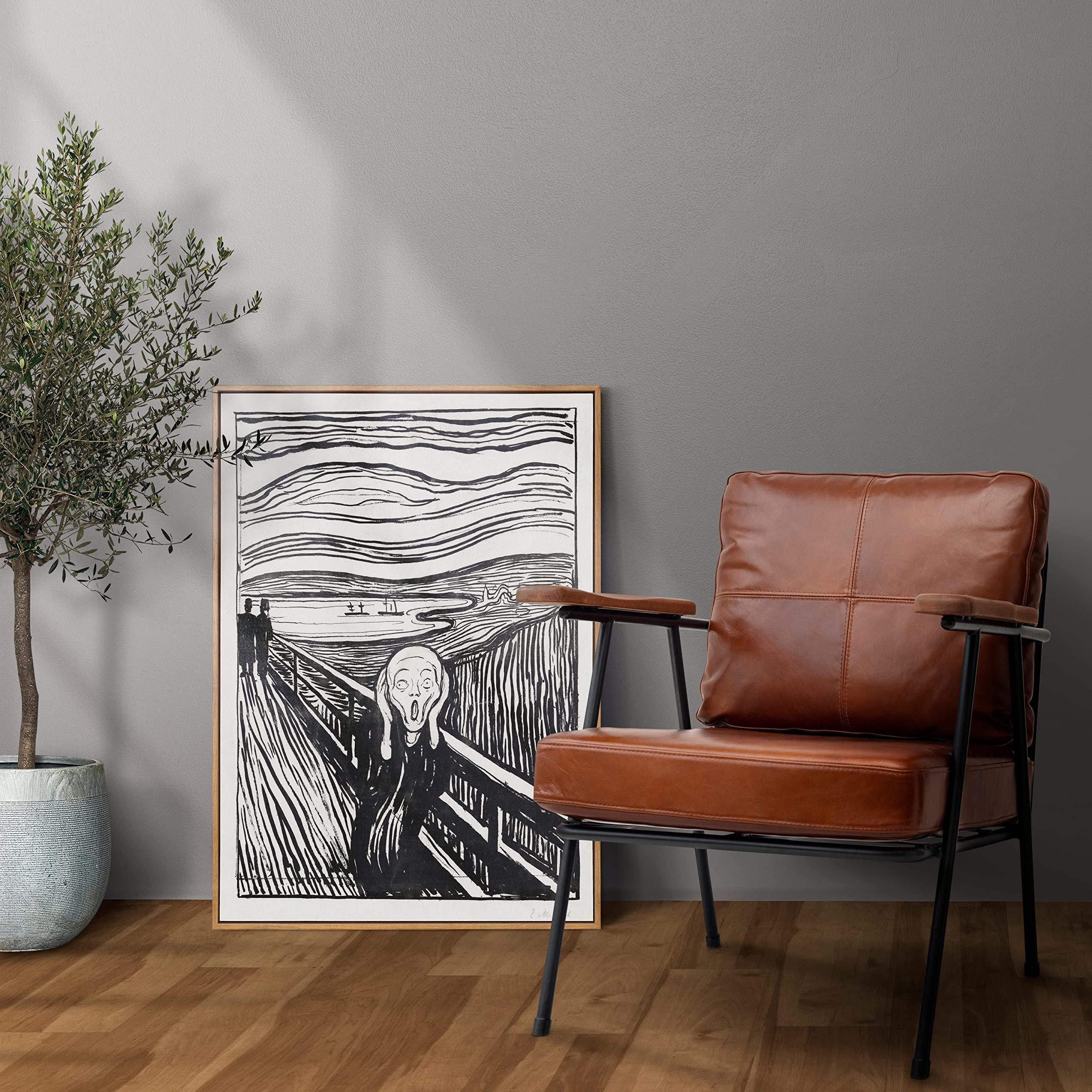 Wall Art Print The Scream (1895) by Edvard Munch Print. Black and White edition, Vintage Art, Famous Painting, Munch Poster, Munch Painting, Munch