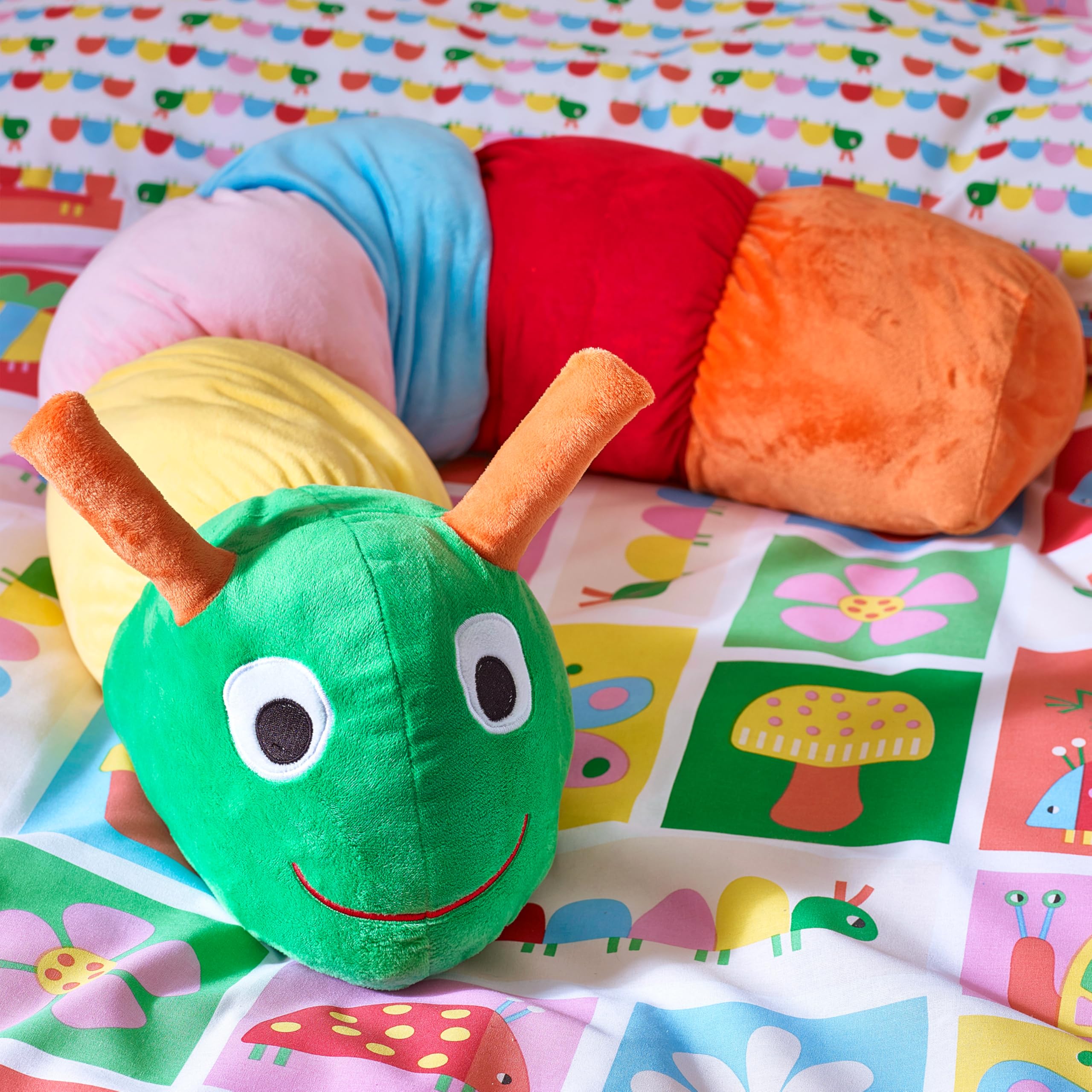Catherine Lansfield  Kids  Charlee Caterpillar 3D Shaped Cushion, Sports Direct