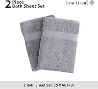 Vista 5 de LANE LINEN 100% Long Staple Cotton Bath Sheets Set of 2 (35"x66") - OEKO-TEX Certified, Soft, Fade Resistant & Highly Absorbent Extra Large Bath