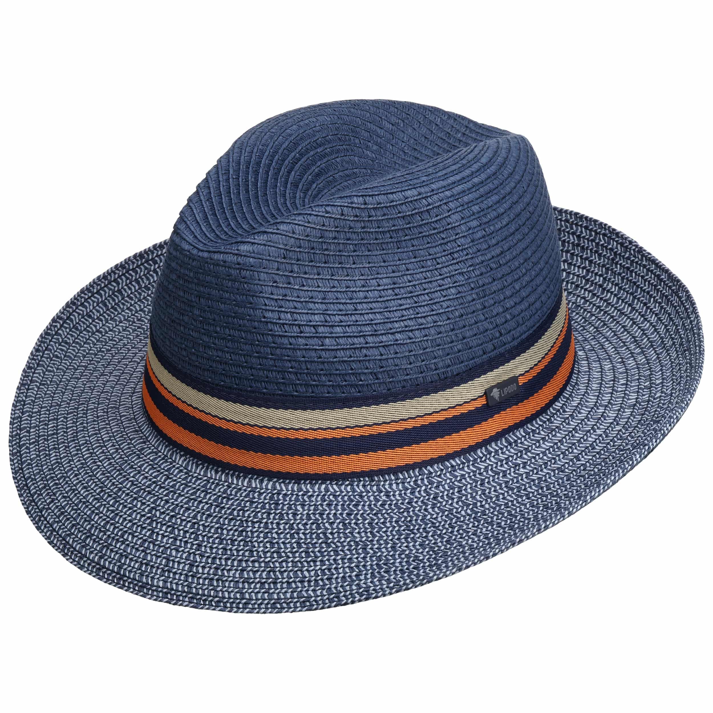 Lipodo Corinaldo Bogart Strohhut Vielfarbig Made in Italy Herren Frühjahr Sommer Luftiger Sonnenhut