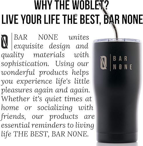 Miniatura 4 de BAR NONE Woblet - Vaso de acero inoxidable de 20 onzas con aislamiento al vacío, taza de café Rambler de doble pared, taza de café aislada de acero