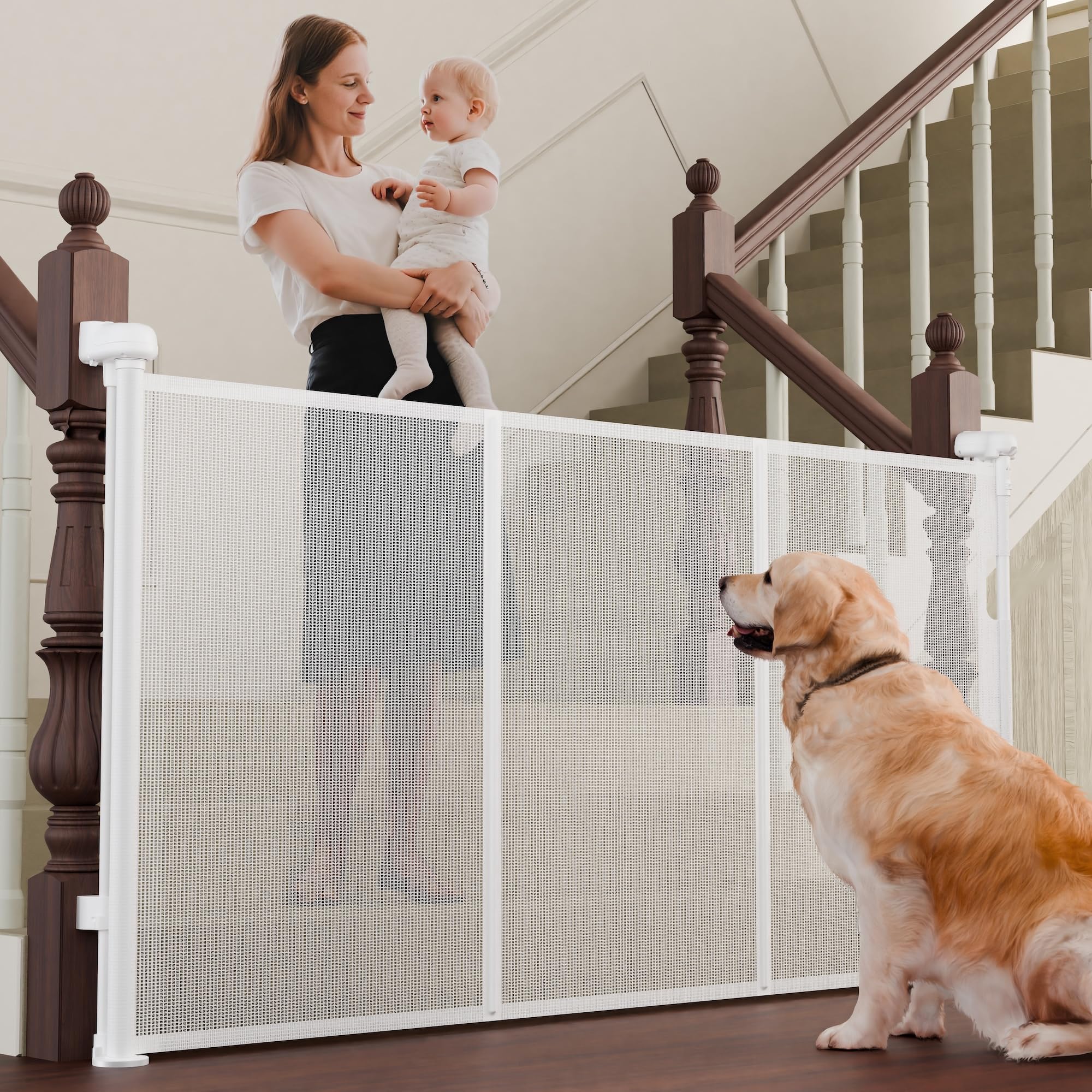 Retractable Baby Gates for Stairs, 55