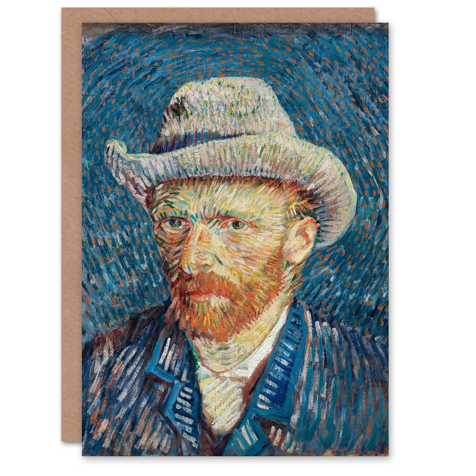 Artery8 Vincent van Gogh Art Card Self Portrait with Grey Felt Hat