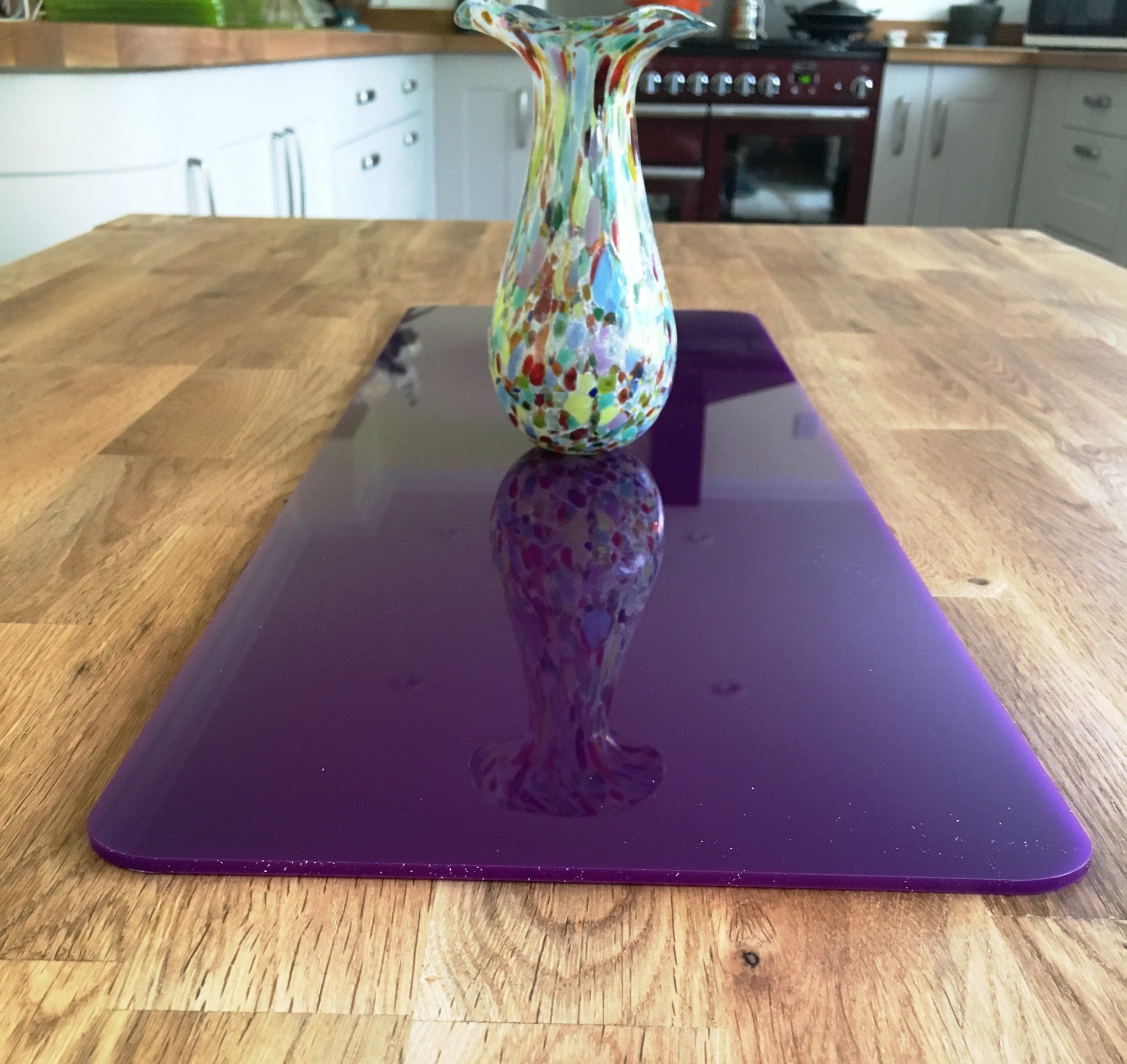 Purple Acrylic Rectangular Table Runner - Large - 58cm x 19cm