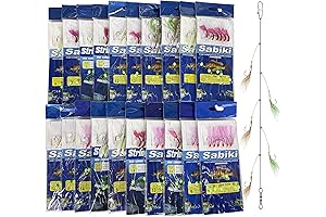 Sabiki Rigs Set for Luminous Surf Fishing, 20 Packs of Sabiki Rigs with Sharp Hooks