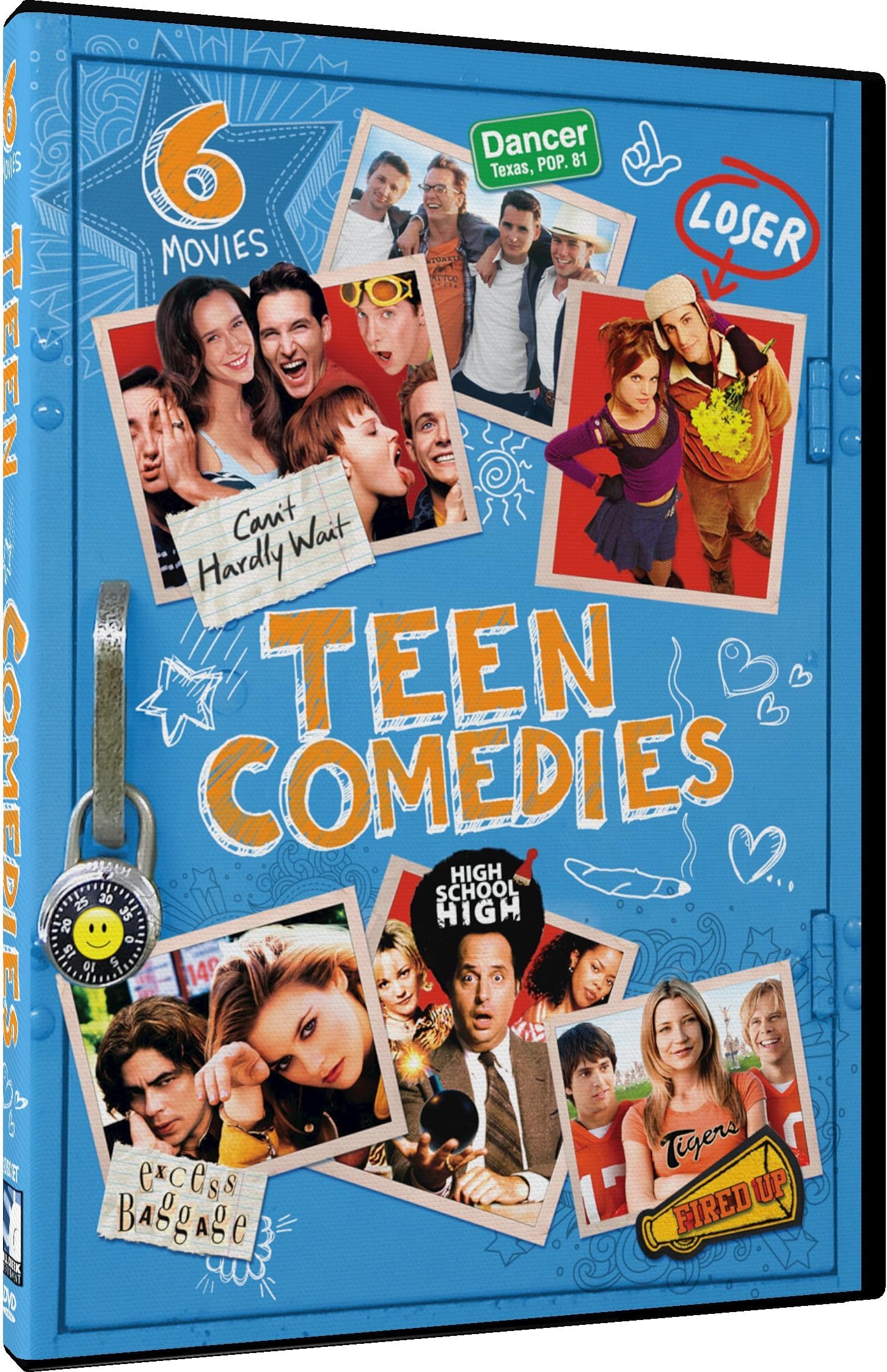Teen Comedies - 6 Movie Set - Can't Hardly Wait - Loser - High School High - Excess Baggage - Fired Up - Dancer, Texas Pop.81