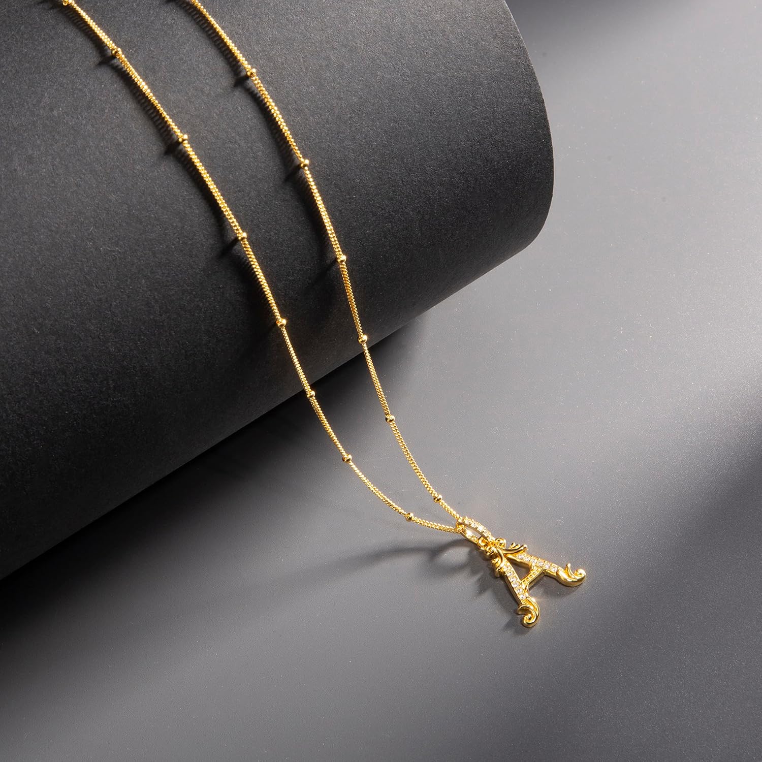 Initial Necklaces for Women 18K Gold Plated S925 Sterling Silver Letter Pendant Trendy Dainty Letter Necklace Charm Gold Initial with Cubic Zirconia Personalized Jewelry Gift for Women - Image 4