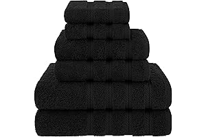 American Soft Linen Luxury Black Towels Bath Set for Bathroom