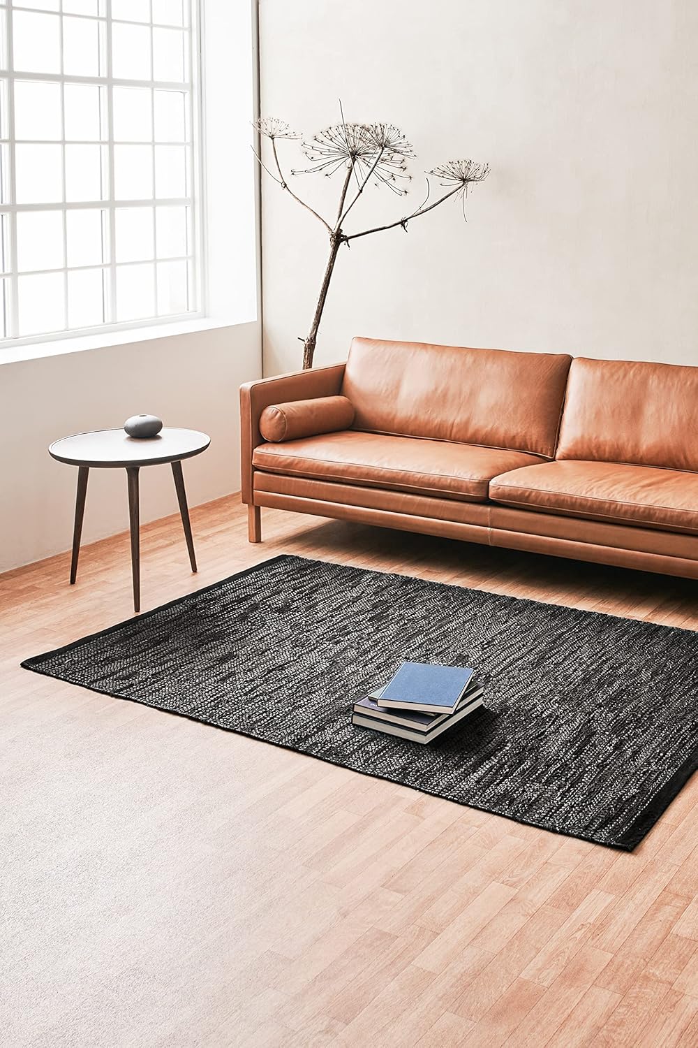 Black Rug Rug Size: Runner 200cm x 75cm (6 ft 6.5 in x 2 ft 5.5 in)