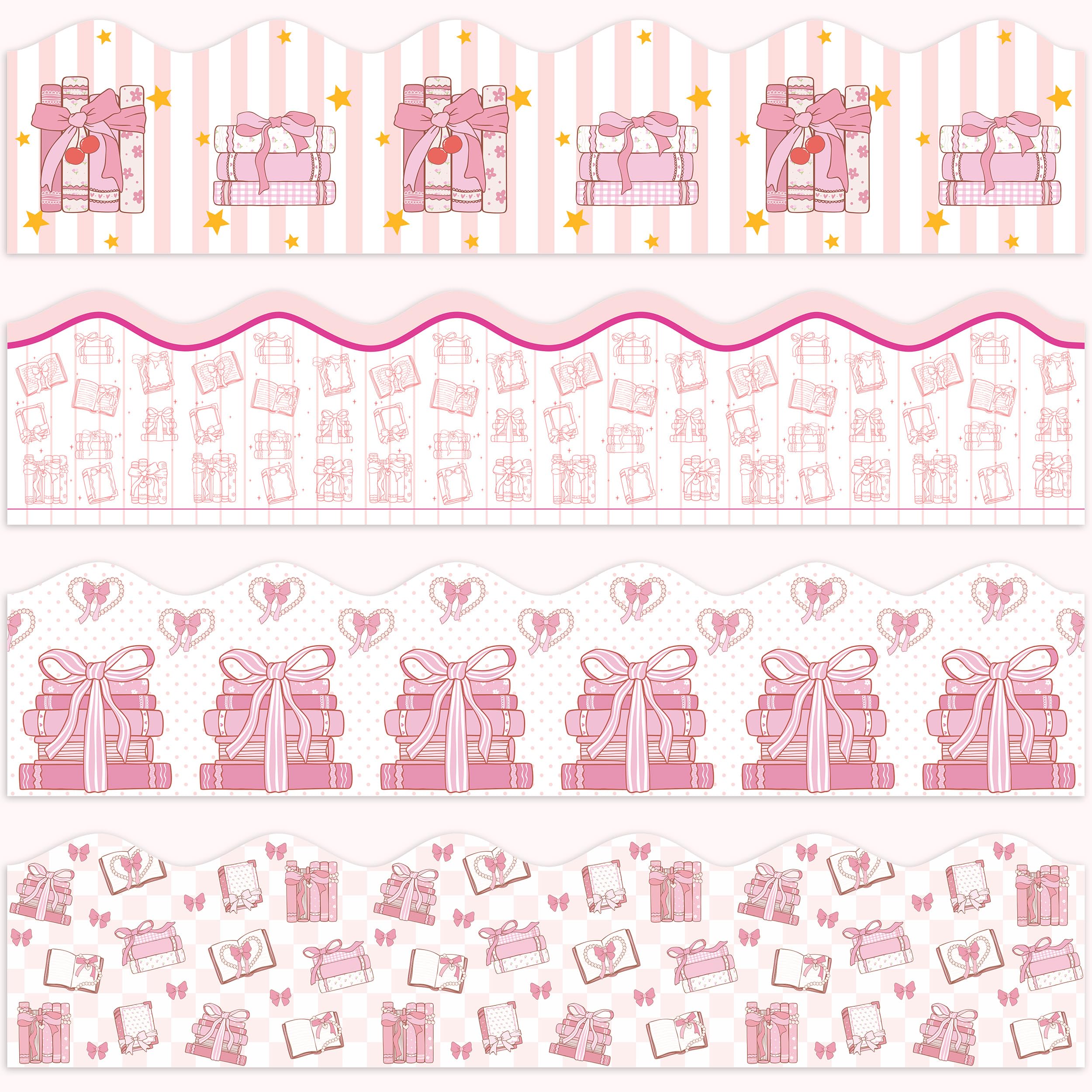 Bordure de tableau d'affichage Bows & Books de 18,3 m pour masquer les contours abimes de classe