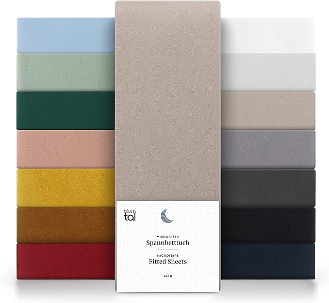 Blumtal Premium King Size Fitted Sheets - Extra Soft Bed Sheets, Brushed Microfibre, OekoTex Tested, Suitable for Standard Mattresses - Taupe, King (150 x 200 x 30 cm)