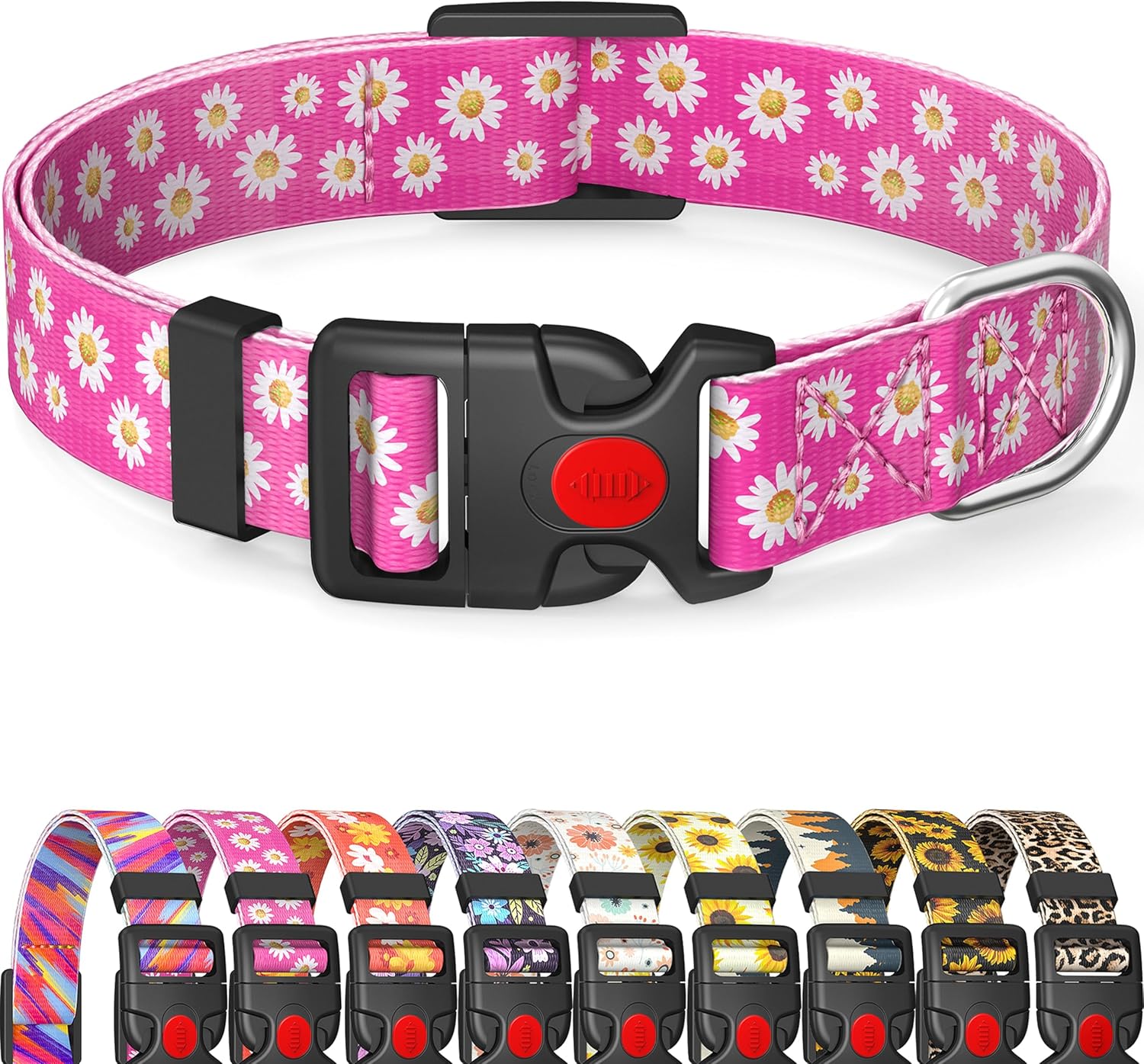 Grepad Fadeless Print Dog Collar for Small Dogs Girl Boy