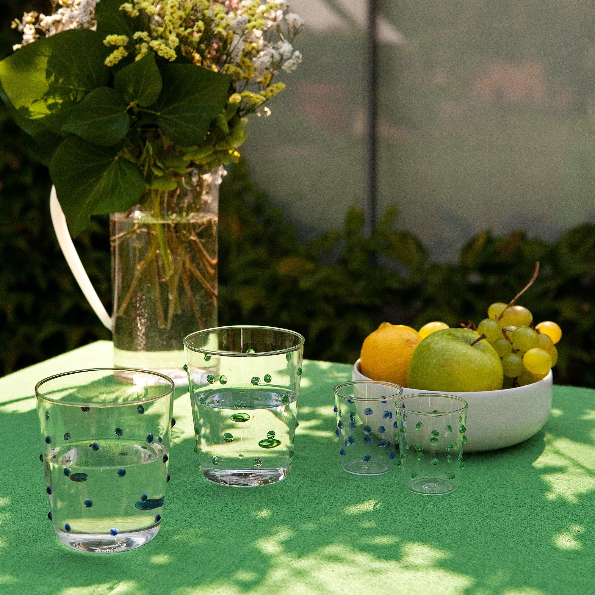 Trinkglas Zafferano Party Tumbler grün 45 cl Set 6 Stück aus Glas