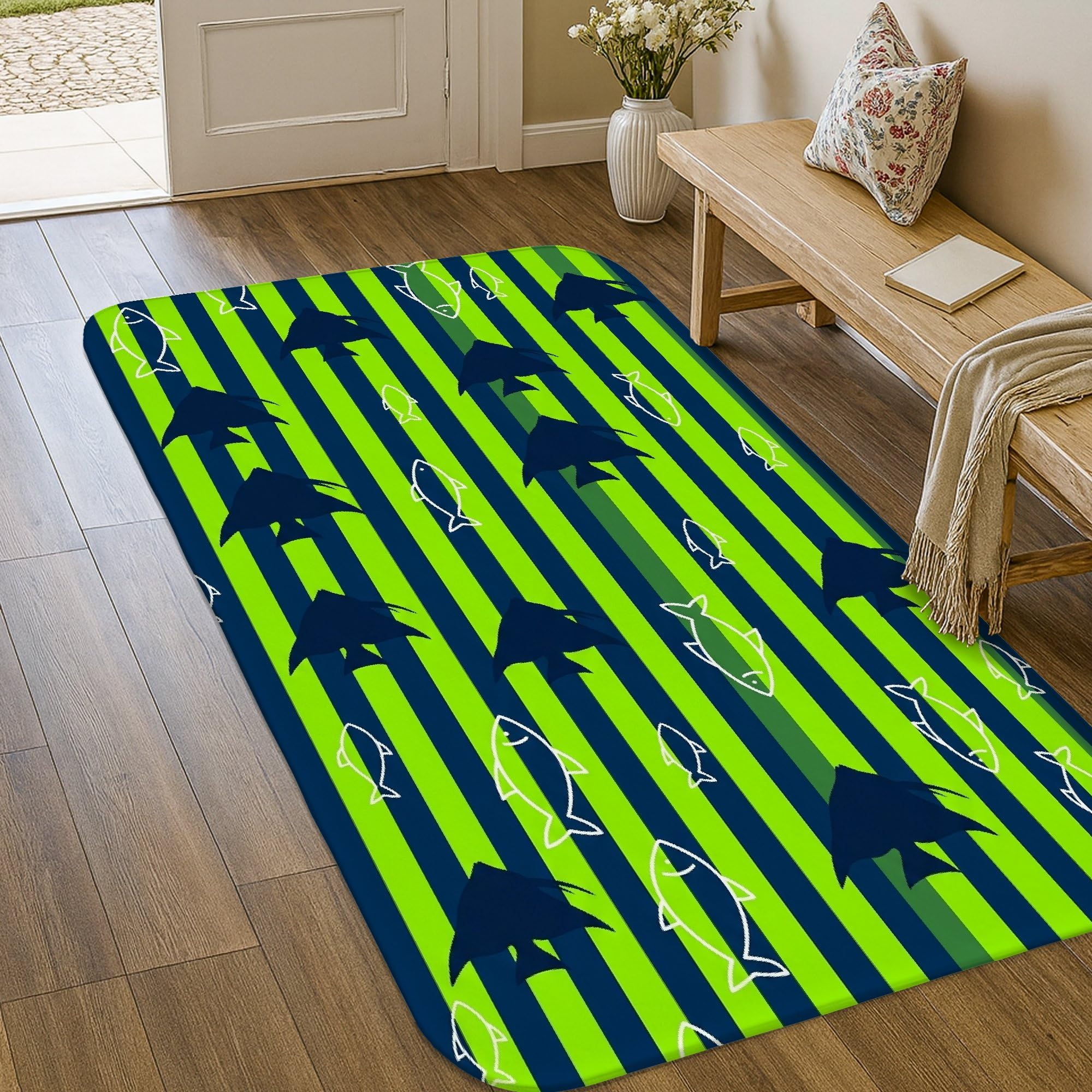 Tapis de sol requin lavable pour sécuriser l'entrée et la buanderie