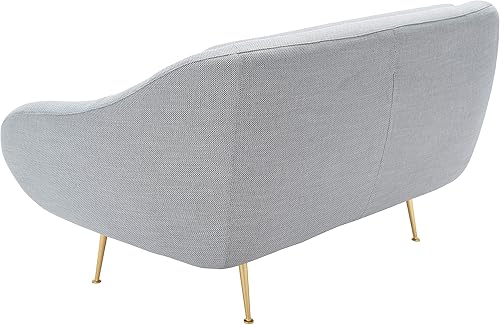 Miniatura 7 de SAFAVIEH Couture Home Collection Belladonna SFV4525A - Sofá biplaza tapizado de mediados de siglo, color gris claro, para sala de estar, dormitorio,