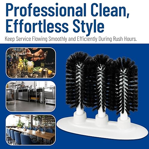 Vista 19 de Carlisle Sparta Limpia vasos triple con mango plástico, 8", Negro, 1