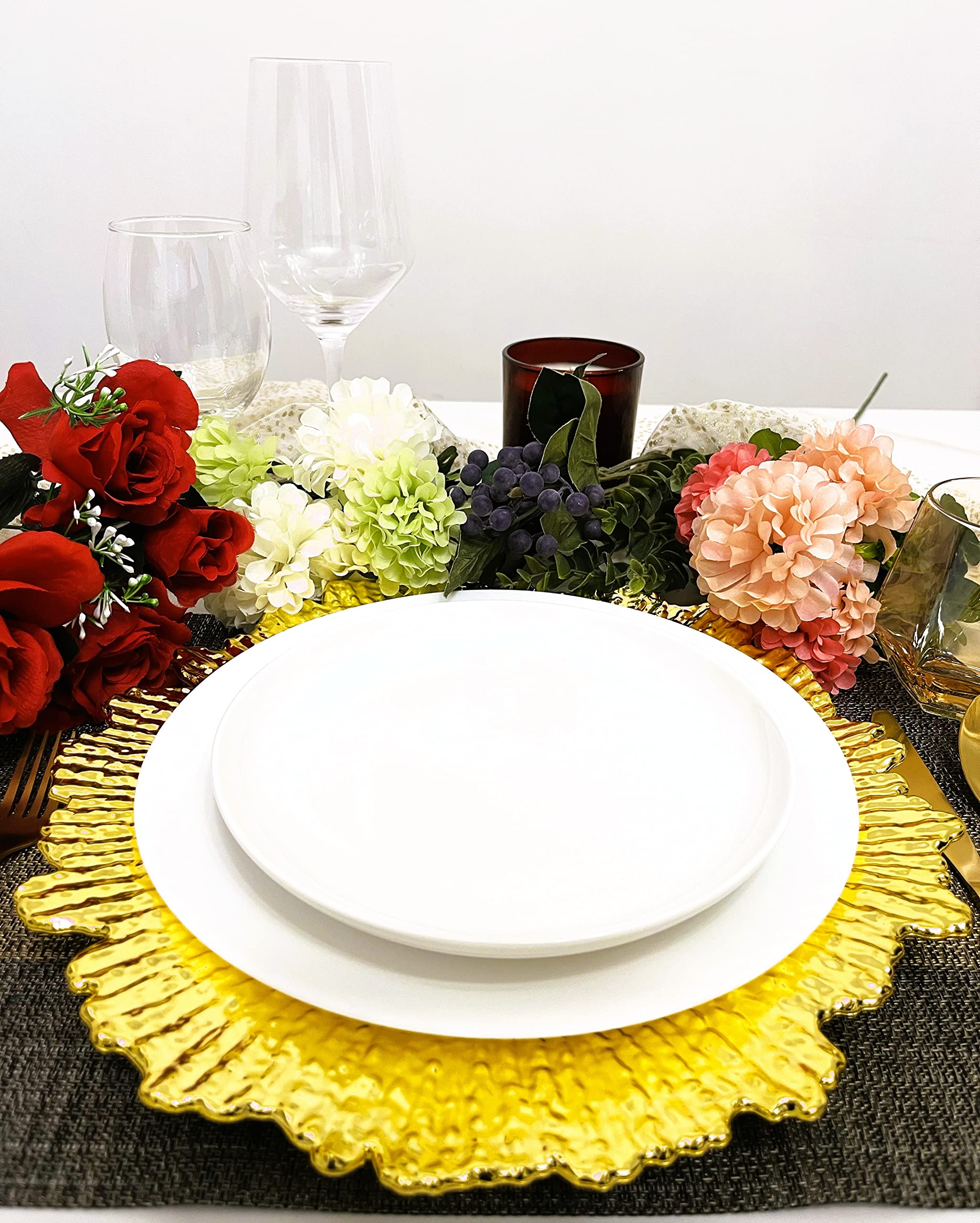 HomeElves Salad Plates, 8.5 Inch Ceramic Plates Set Of 6