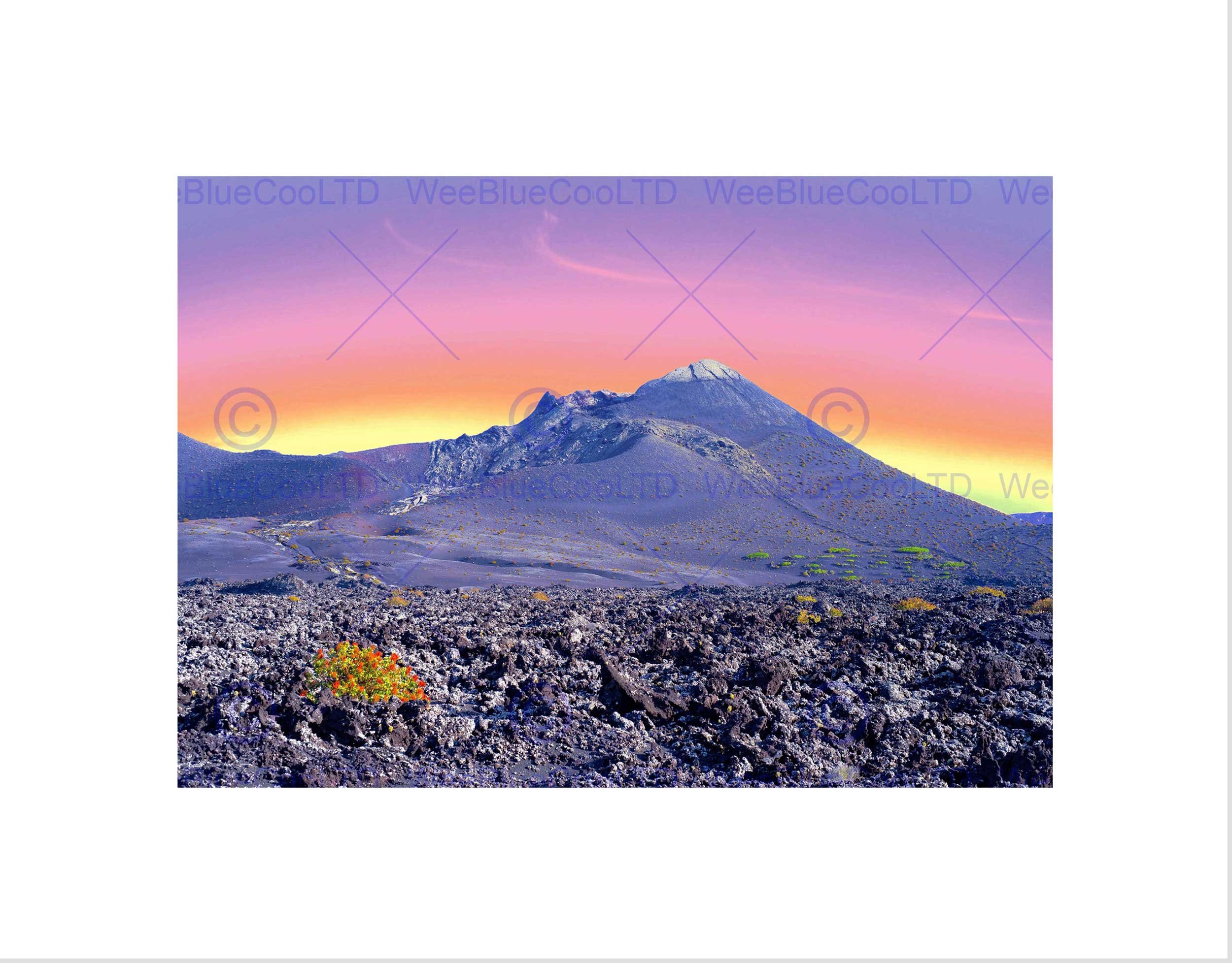 Wee Blue Coo PHOTO LANDSCAPE LANZAROTE CANARY ISLANDS SPAIN VOLCANO FRAMED ART PRINT B12X8602