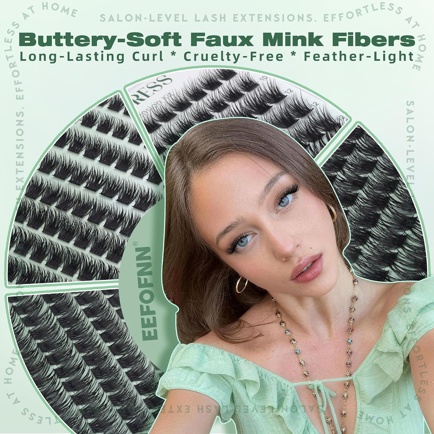Enchantress Lash Clusters Wispy D Curl Cluster Eyelash Extensions, 10-18mm Volume Individual Lashes, Pestañas Postizas Naturales, DIY Salon-Like Fluffy Wispy Lash Extension for Daily Makeup