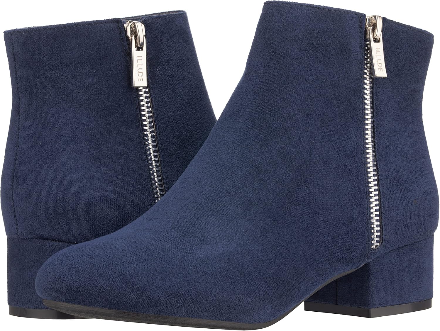 ILLUDE Women's Low Heel Ankle Boot Casual Zip Up Booties Comfortable Everyday Round Toe Bootie