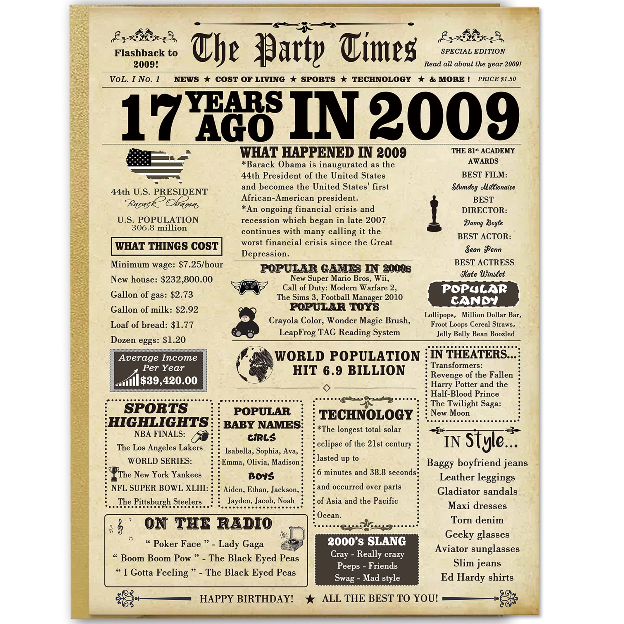 LiuuLi Happy 17th Birthday Gift for Girls Boys, Funny 17 Year Old Bday Greeting Card for Him Her, Best Seventeen Birthday Decoration for Daughter Son