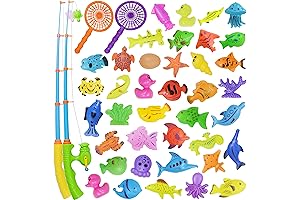 39 Piece Magnetic Fishing Toy Bath Time Play Set