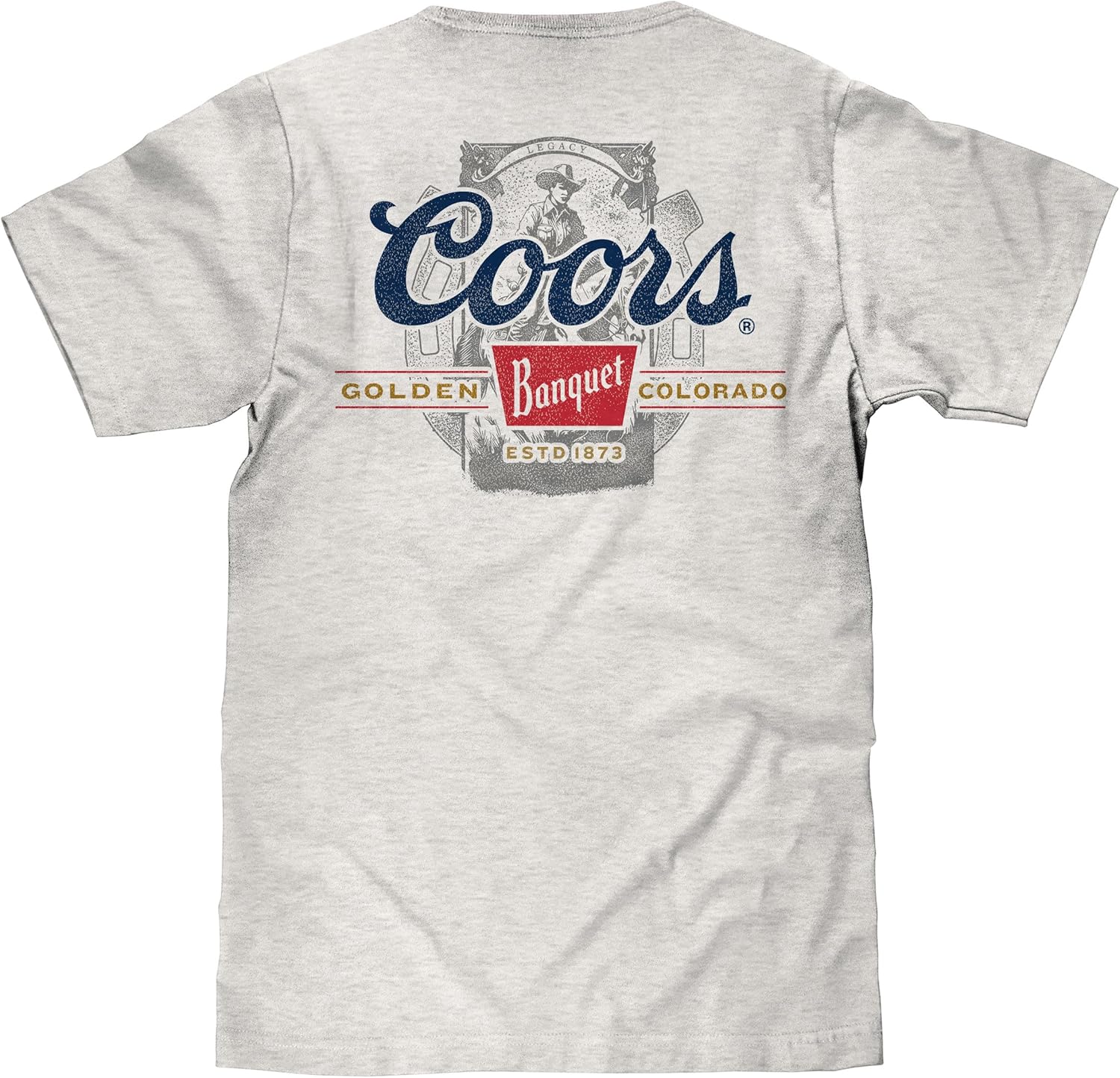 Tee Luv Men's Coors Banquet Beer Front and Back Faded Graphic T-Shirt - Image 3