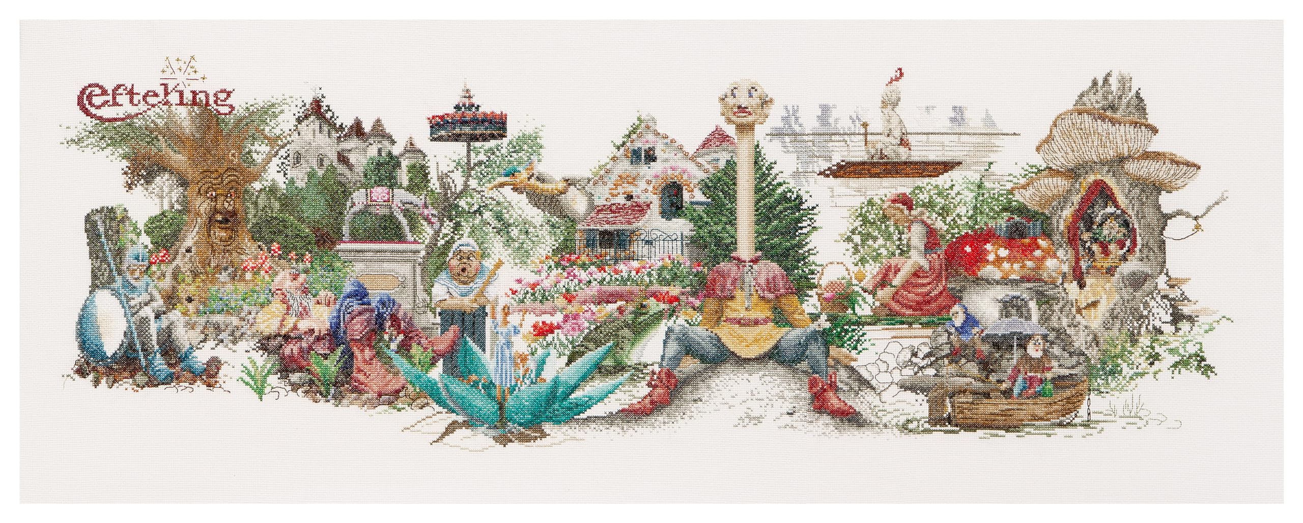 Thea Gouverneur Since 1959 2041 Linen Cross Stitch Kit - Efteling - Linen - 32 Count - For Adults - 2041