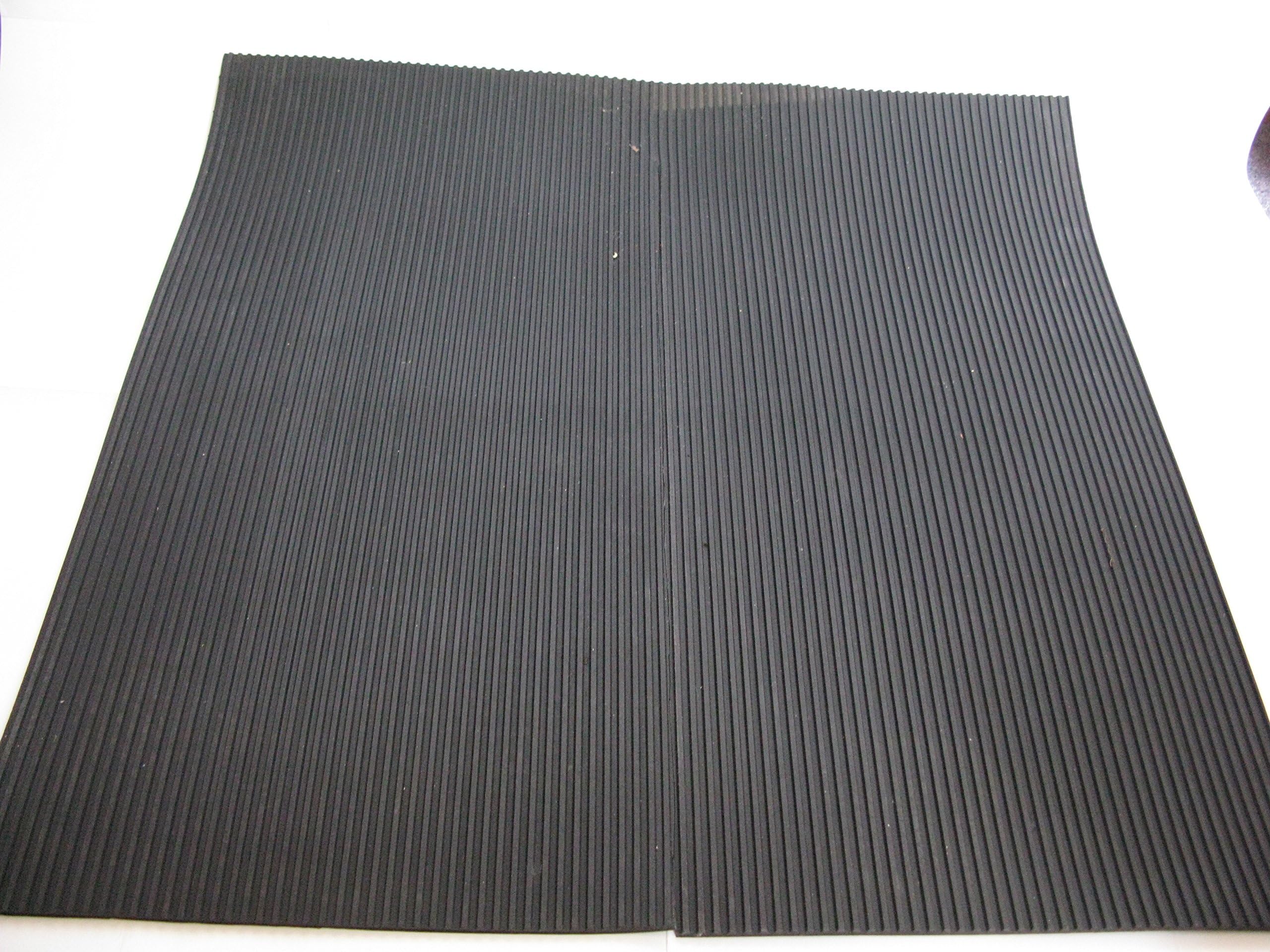 Fluted Ribbed Grooved Neoprene Antivibration Rubber Sheet Mat Pad 460mm x 460mm x 4mm Thick Reduce Noise Non-Slip Shock Absorber Isolation Grip Footing Mount Anti-Fatigue Corrugated CR