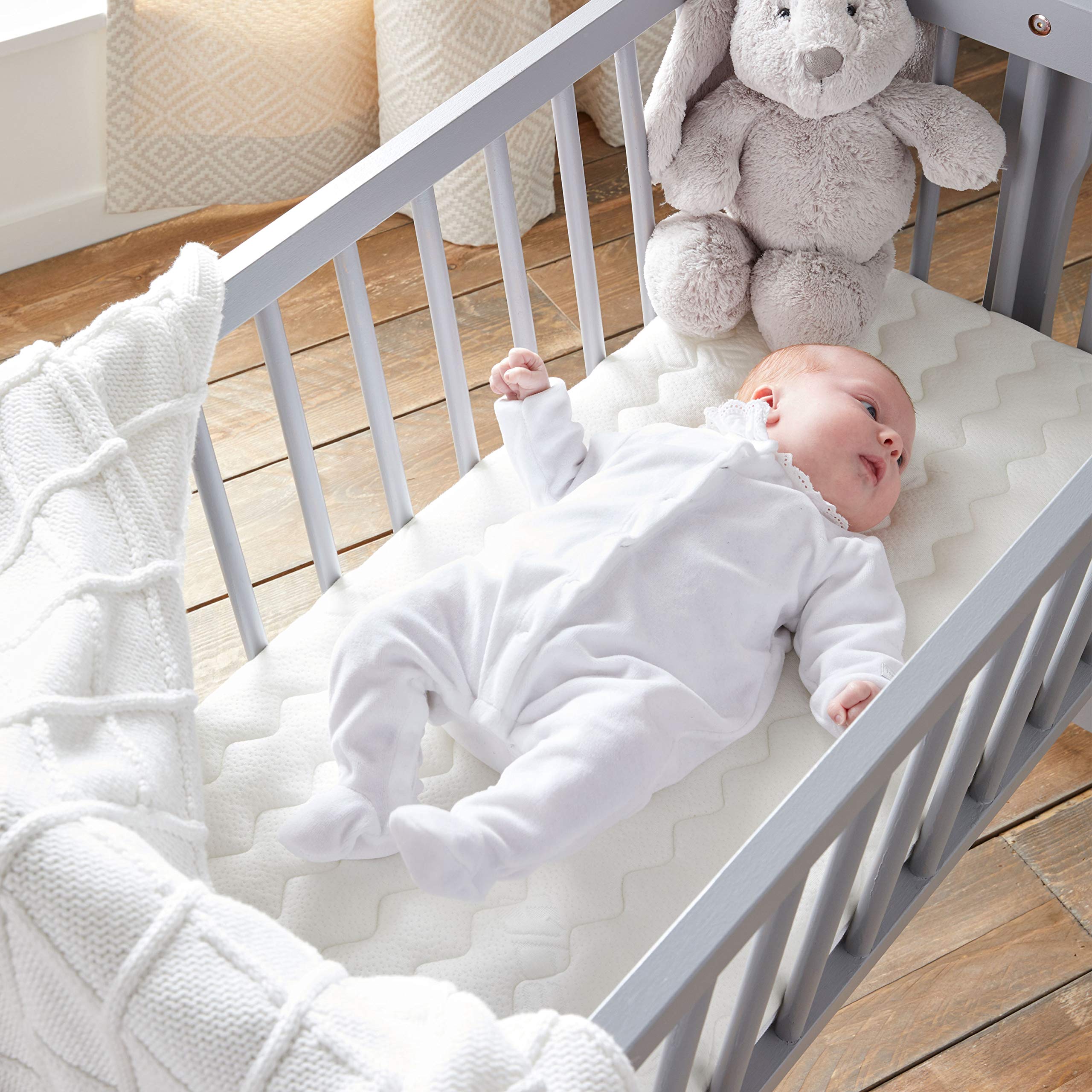 Babysom - Matelas Berceau Bamboo | Compatible Cododo| Viscose au Toucher Ultra Doux | Forme Rectangulaire | Épaisseur 5 cm | Déhoussable | Oeko-Tex® (80x40 cm)