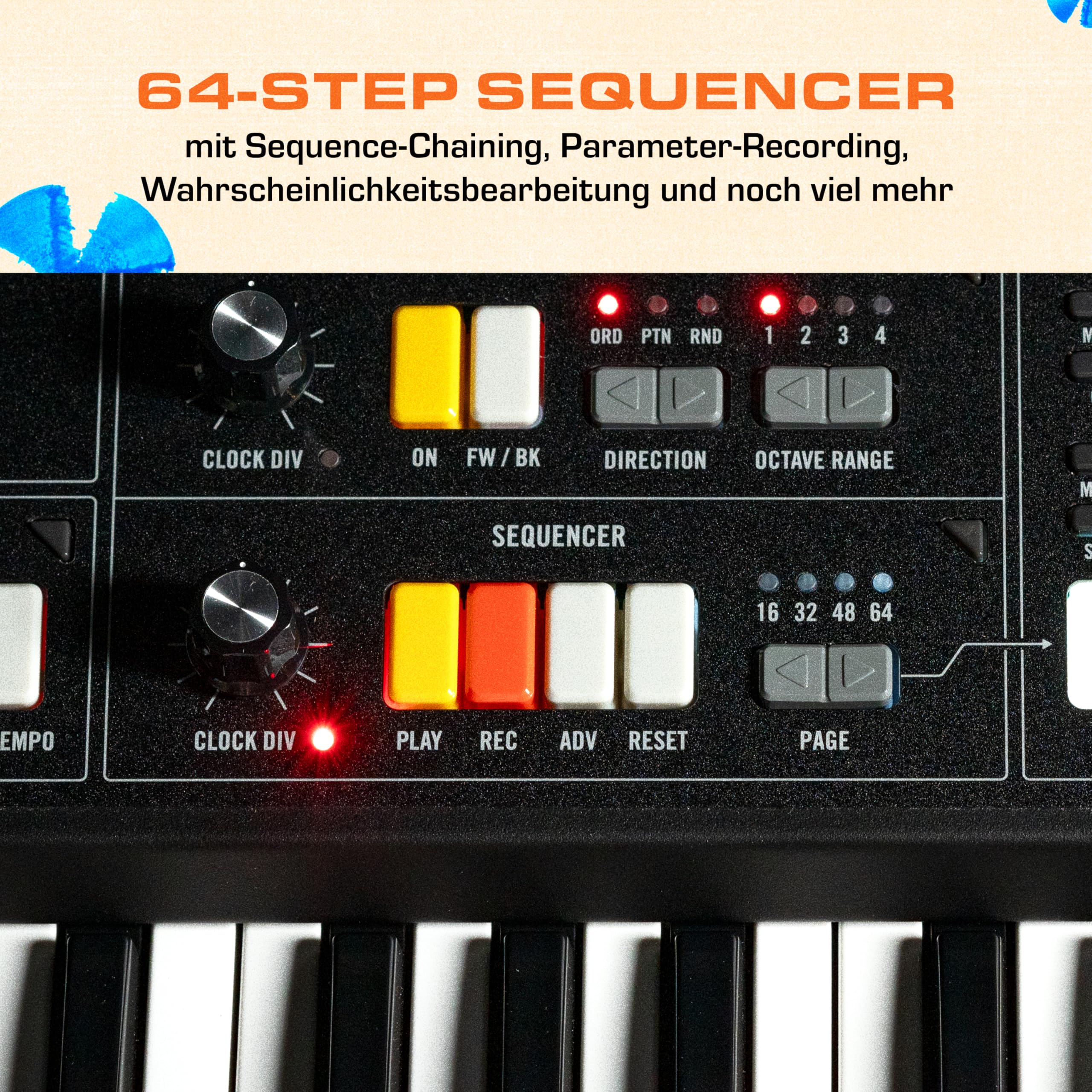 MOOG Muse 8-stimmiger analoger polyphoner Synthesizer | Bi-timbraler Synth, 61 Tasten, 64-Step-Sequencer, 256 Patches und Diffusion-Delay