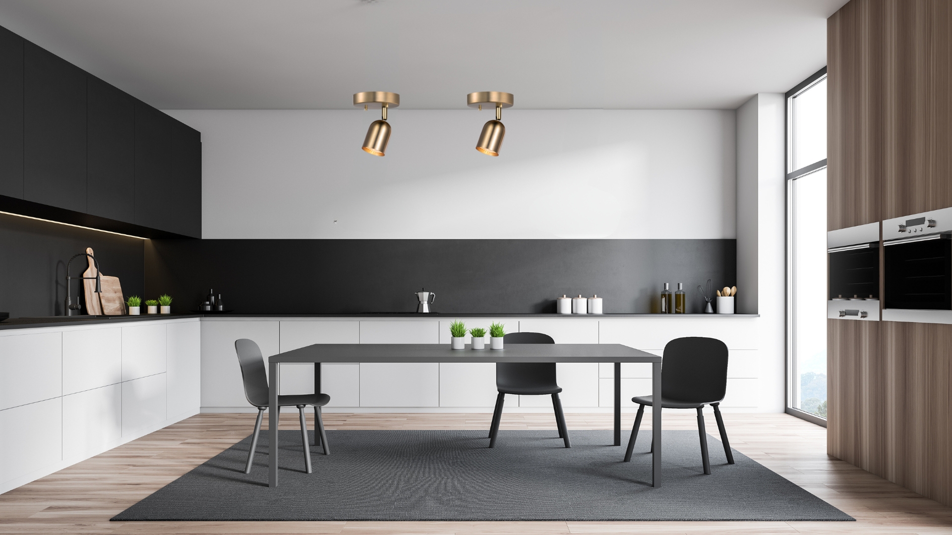 Image of 2 Pack 1 Light Track Lighting Modern Ceiling Spotlight Indoor with Matte Brass, Multi-Directional Adjustable Wall Mount Spot Lights for Bedroom Living Room Hallway Kitchen Corridor Stairs