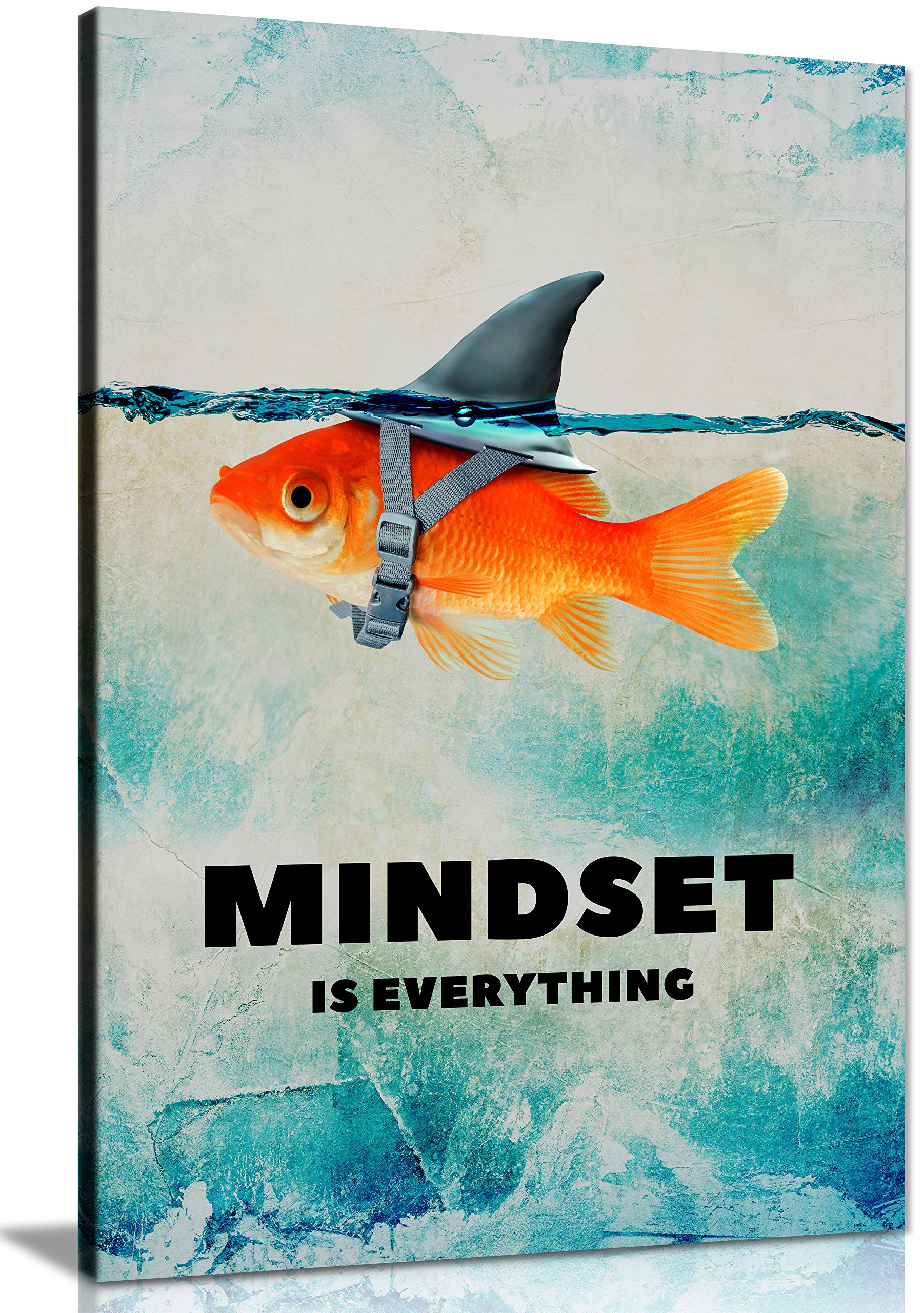 Panther Print, Canvas Wall Art, Beautiful Living Room Framed Art, Picture Prints for Walls, Inspirational and Motivational Design, Mindset is Everything, Print for Special Occasions (30 x 20 Inch)